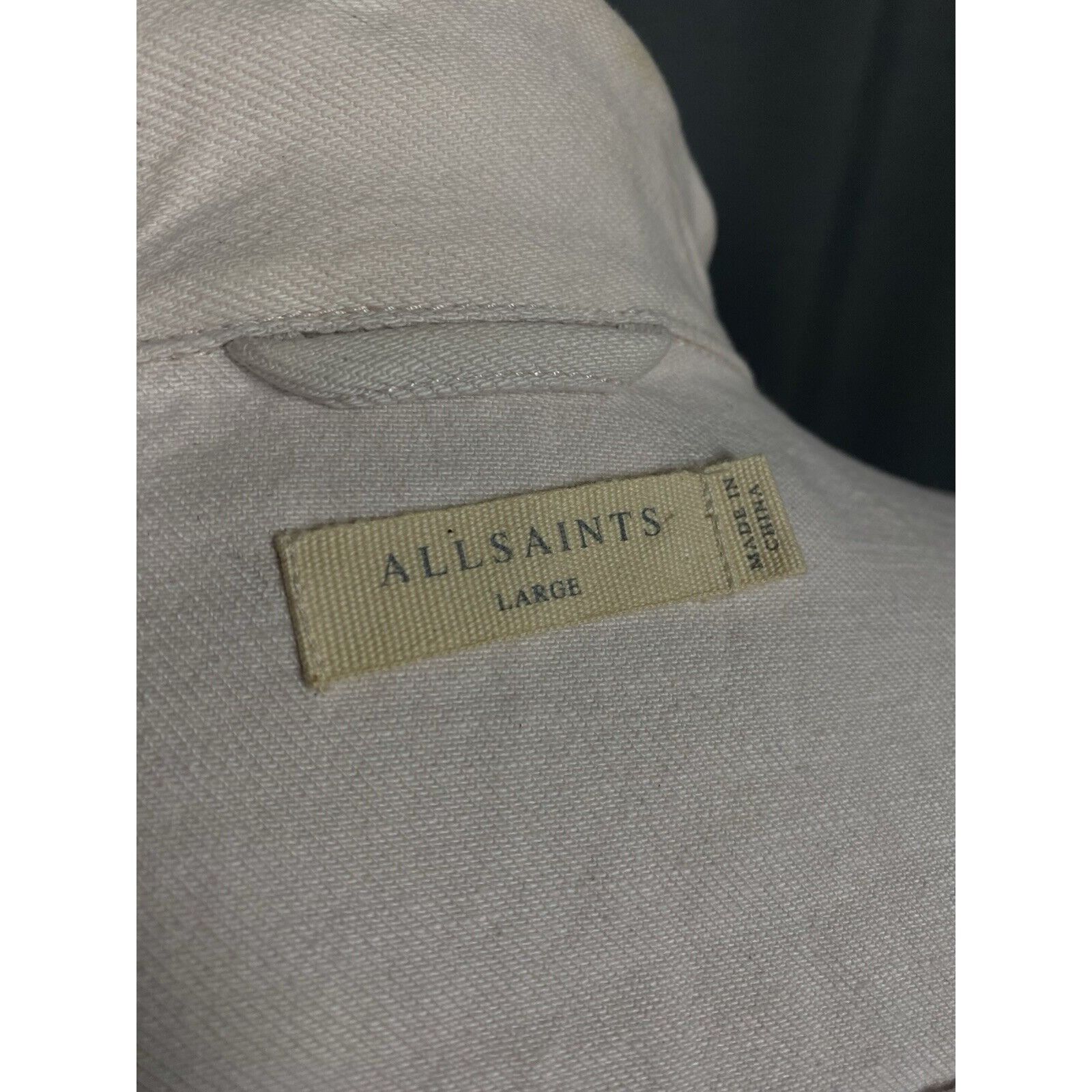 Allsaints AllSaints Jalna Men's Beige Pink Denim Collared Jacket Size Size US L / EU 52-54 / 3 - 9 Thumbnail