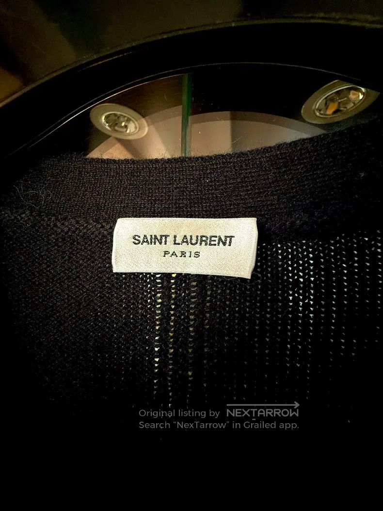 Saint Laurent Paris Saint Laurent Paris Black and White Striped Cashmere Cardi Size S / US 4 / IT 40 - 3 Thumbnail