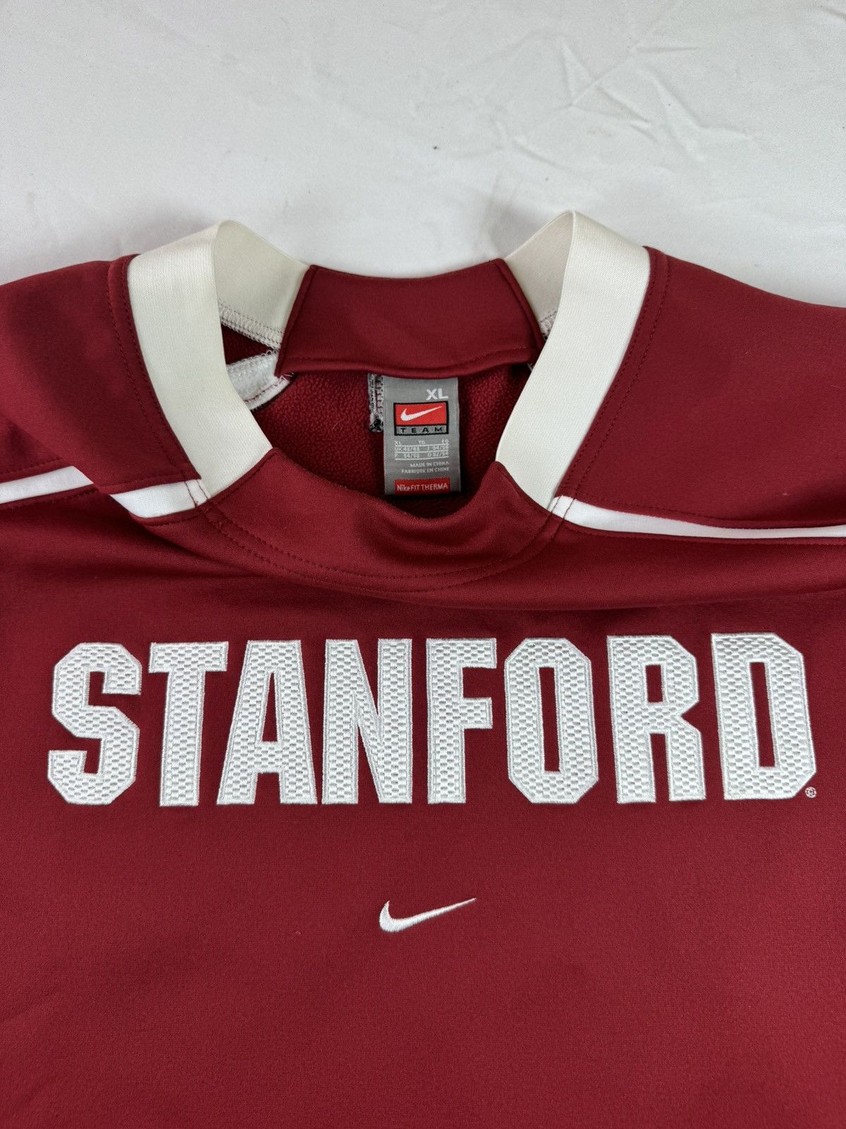 Nike Nike Stanford Cardinal Red Long Sleeve Team Warm-Up Pullover Size US XL / EU 56 / 4 - 5 Thumbnail