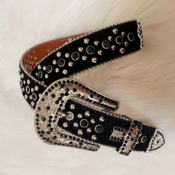 VIBE Luxury Strap Diamond Belt Western Crystal Size ONE SIZE - 3 Thumbnail