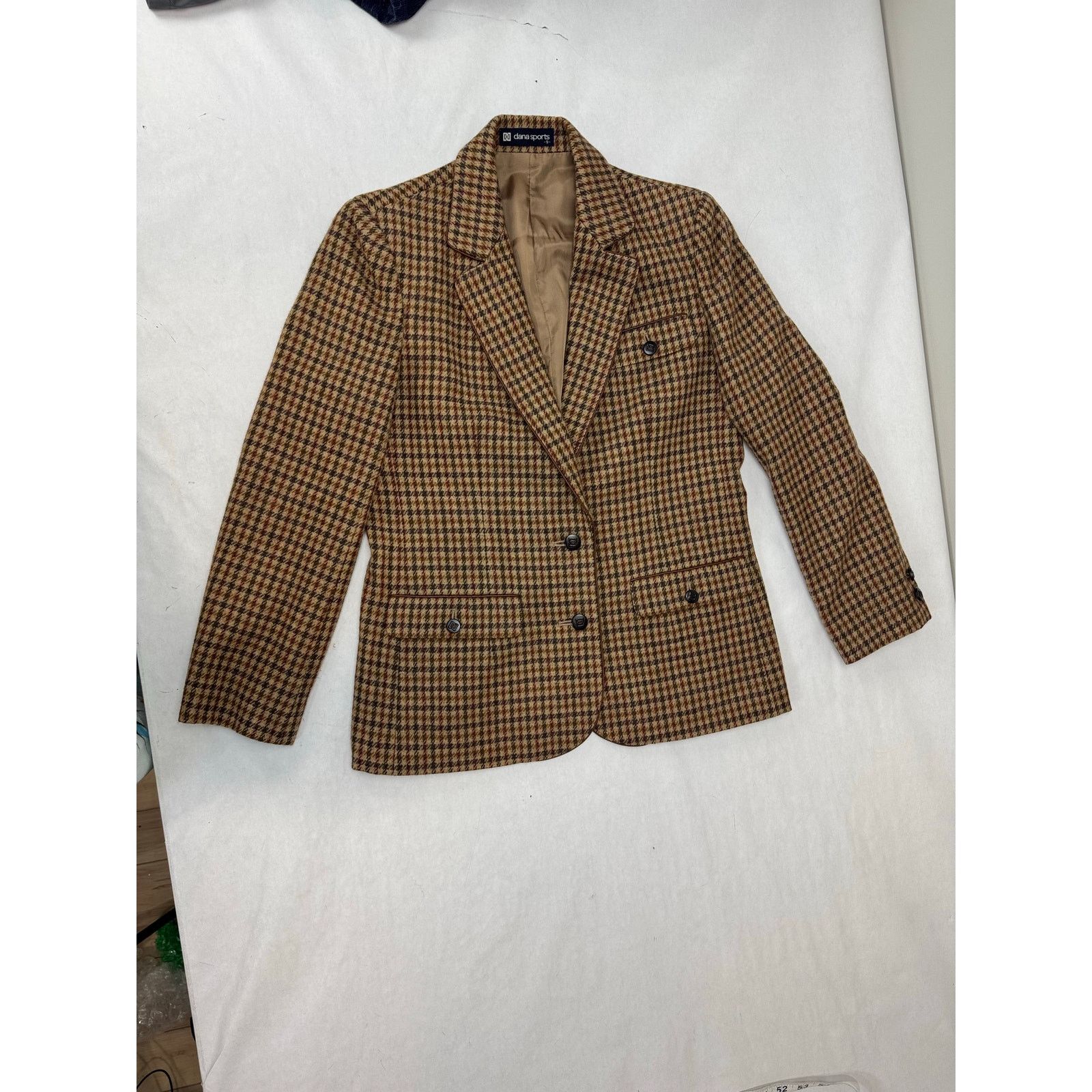 Other Vintage Houndstooth 100% Wool Skirt Suit Tailored Blazer - 9 Size S / US 4 / IT 40 - 16 Thumbnail
