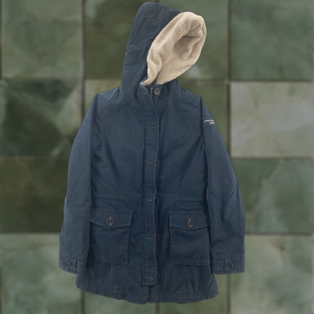 Abercrombie & Fitch ABERCROMBIE NEW YORK Parka SZ L navy JACKET Women’s Size L / US 10 / IT 46 - 1 Thumbnail