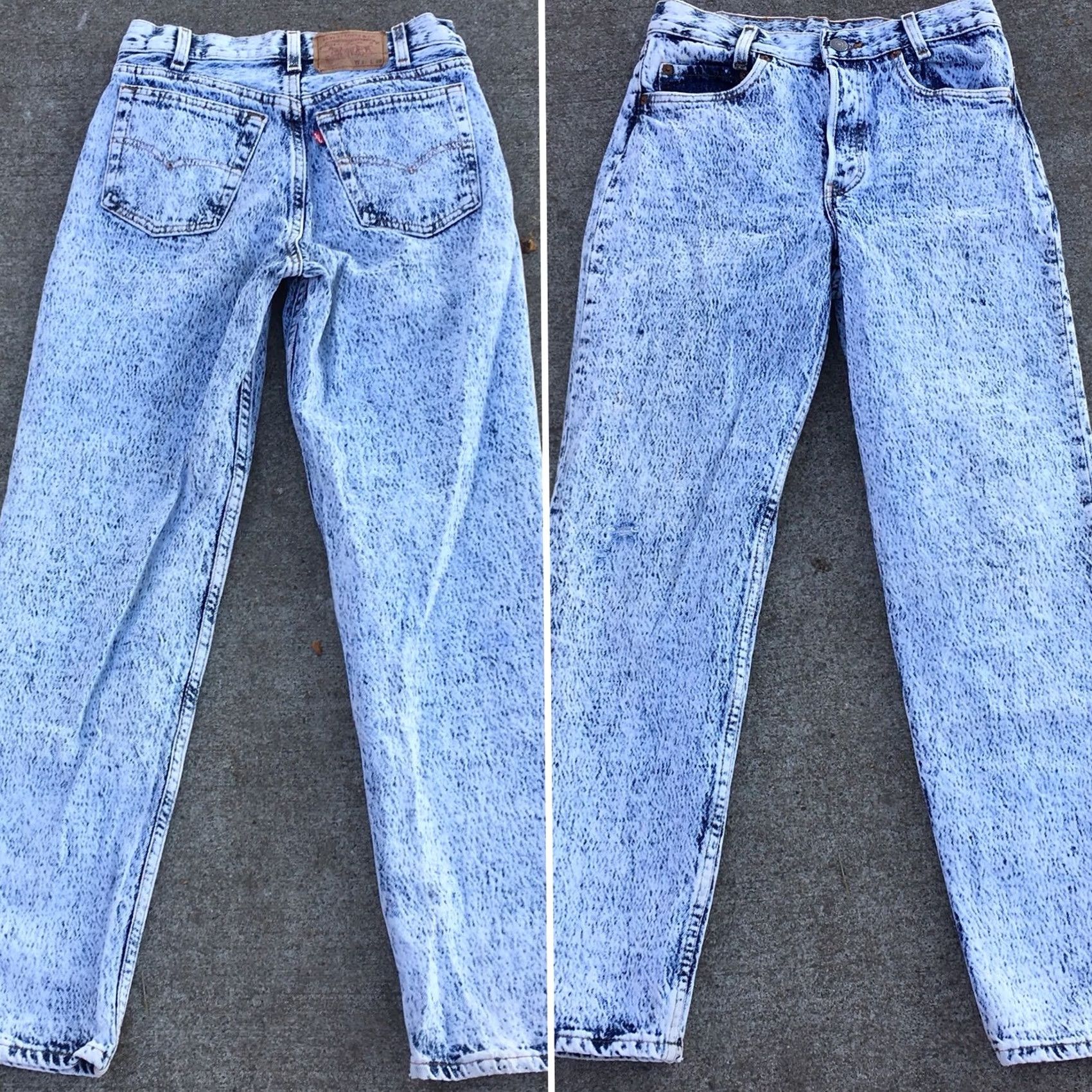 Levi's VINTAGE Levi’s Button Fly 701 Student Jeans Acid Wash W 27 L 28 USA 80s 90s Size 27" / US 4 / IT 40 - 7 Thumbnail