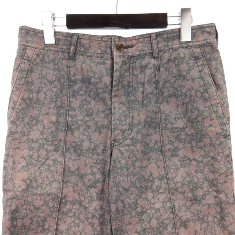 Comme des Garcons Homme Plus Cropped Pant Center Seam All-Over Print Cotton Blend Purple Size US 31 - 4 Thumbnail