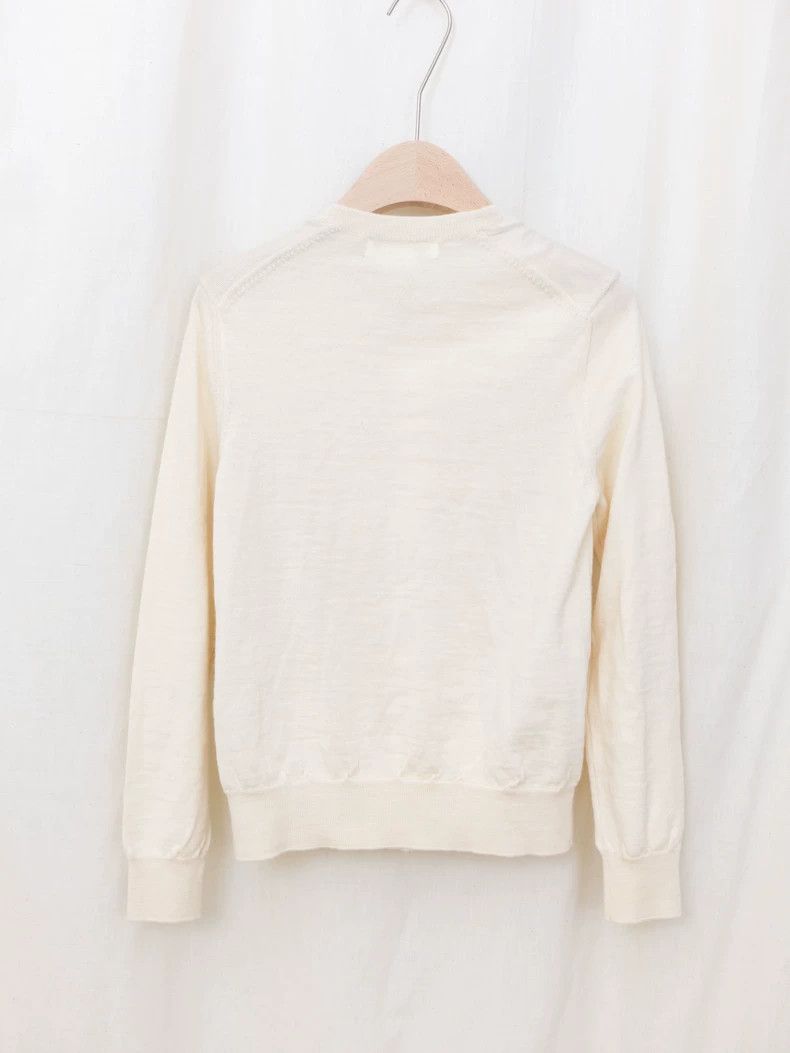 Comme Des Garcons White three-dimensional rose sweater