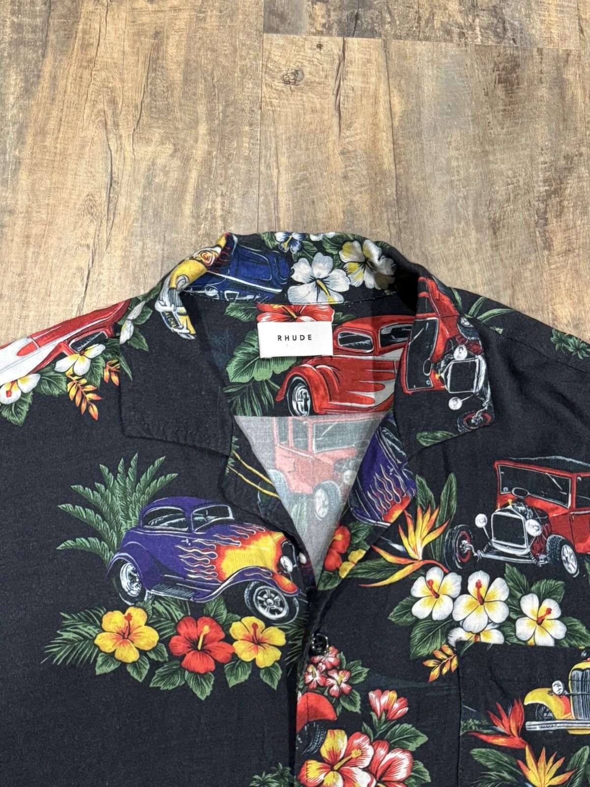 Rhude RARE Rhude Hot Rod Hawaiian Girl Logo Button Up Shirt Cars Size US M / EU 48-50 / 2 - 6 Thumbnail