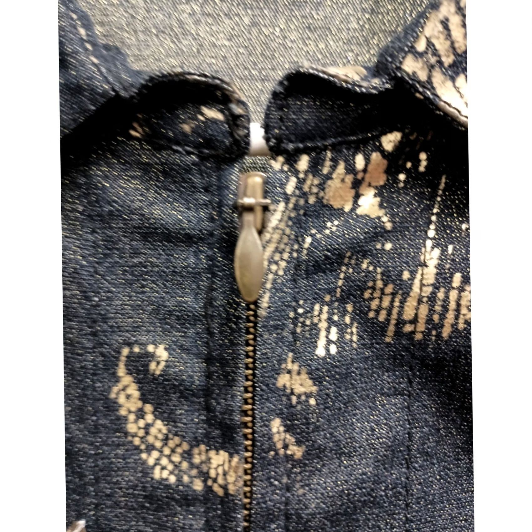 Vintage Chicos Jacket Womens Large Blue Denim Gold Floral Beaded BOHO Outdoor Size L / US 10 / IT 46 - 4 Thumbnail
