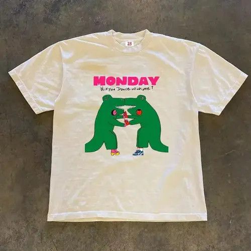 VIBE Horiko x aoka White vintage washed dinosaur pattern t-shirt Size US M / EU 48-50 / 2 - 1 Thumbnail
