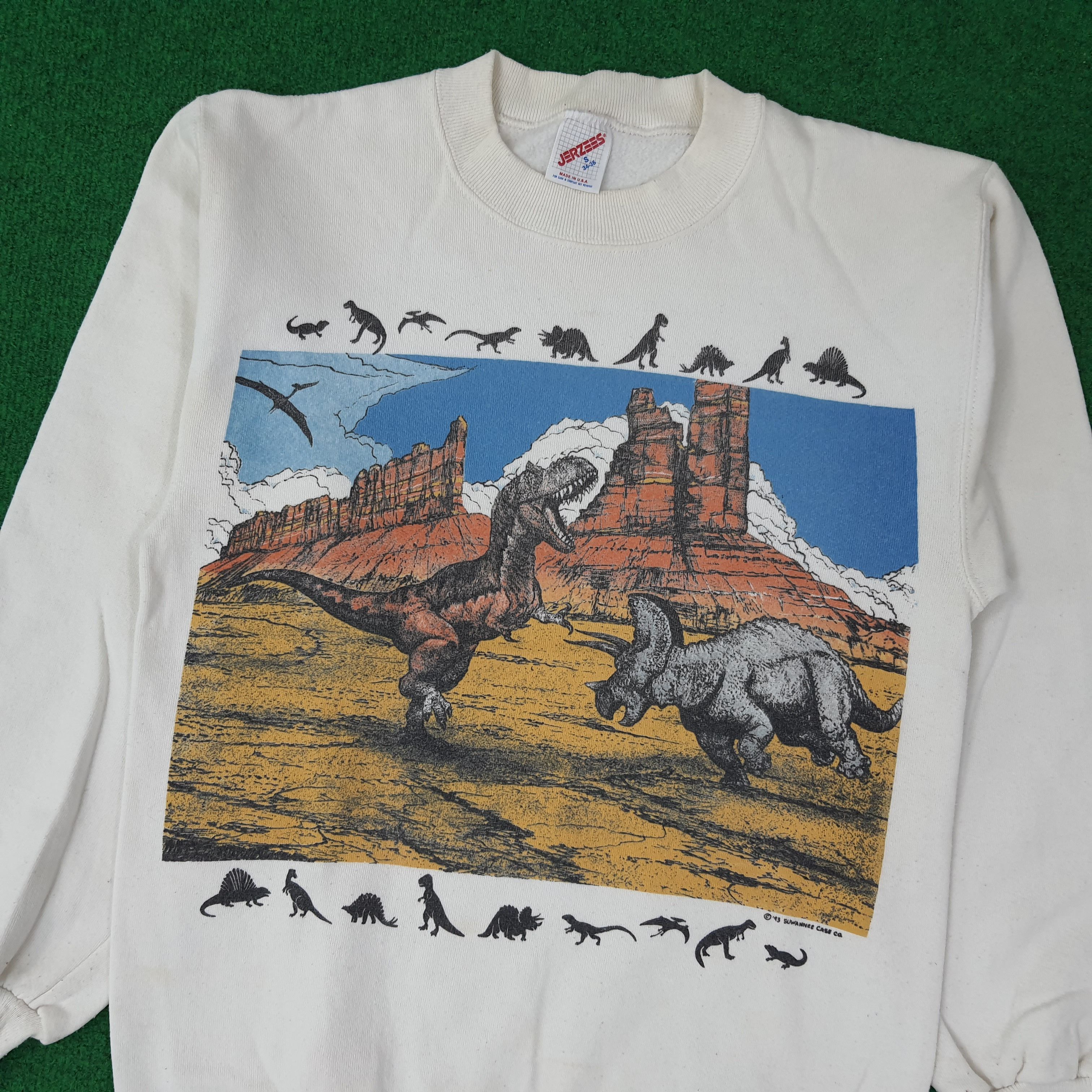 Jerzees Vintage 90s Suwannee Case CQ Dinosaur Sweatshirt C262N1 Size US XS / EU 42 / 0 - 2 Thumbnail
