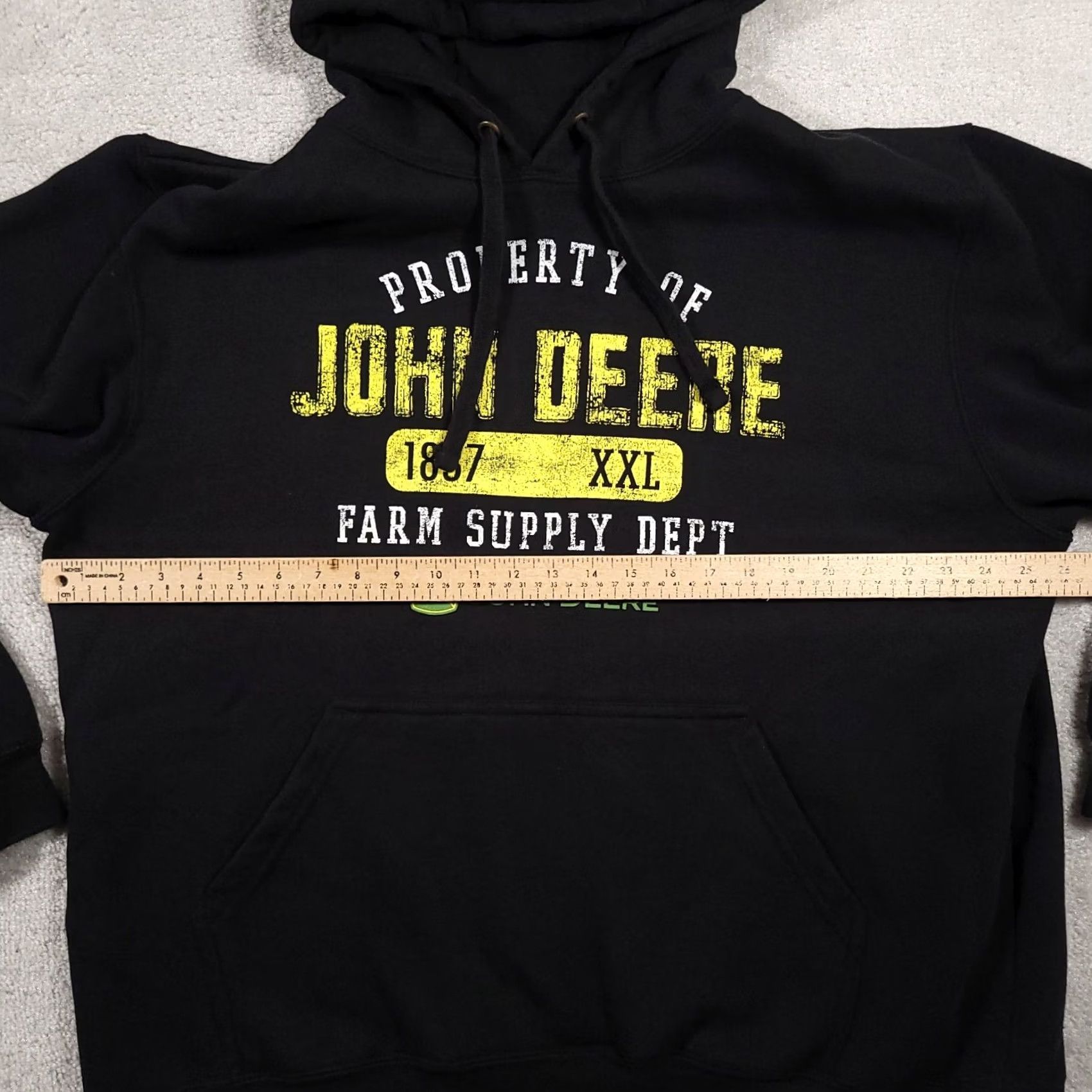 John Deere VINTAGE John Deere Hoodie Sweatshirt Mens XL Black Spell Out Deer Farm Outdoor Size US XL / EU 56 / 4 - 5 Thumbnail