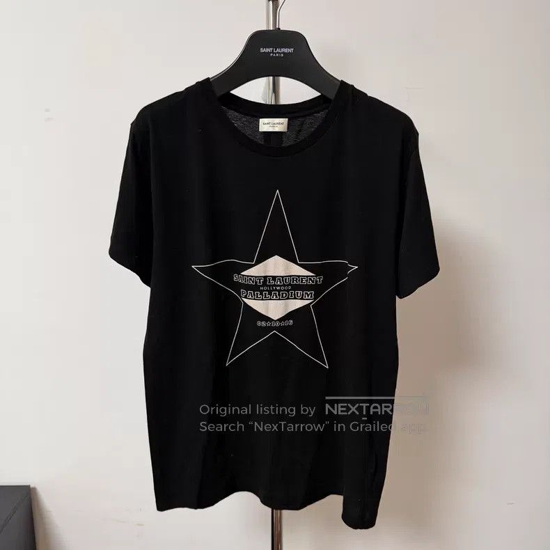 Saint Laurent Paris Saint Laurent Paris Black Five-Pointed Star Short Sleeve i Size US S / EU 44-46 / 1 - 1 Thumbnail