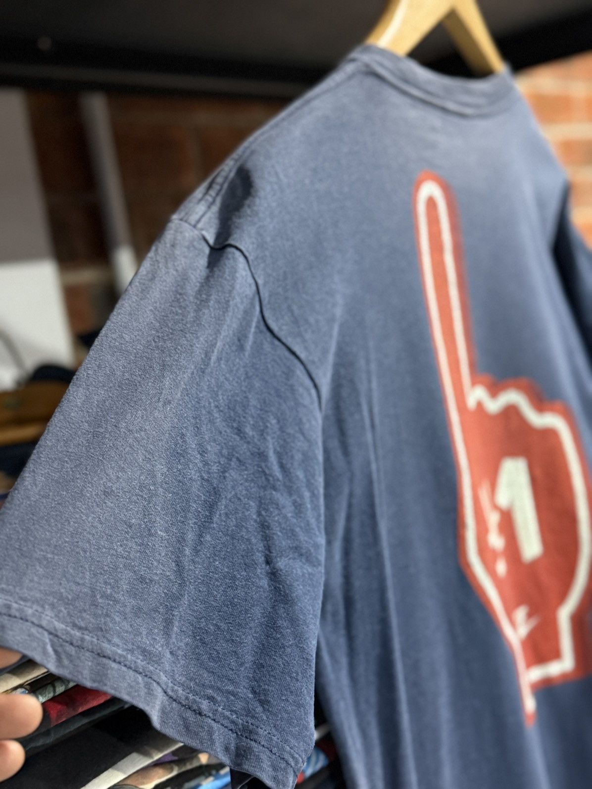 Nike × Vintage Vintage Nike #1 Give Em The Finger Sun Faded Tee Size US M / EU 48-50 / 2 - 5 Thumbnail