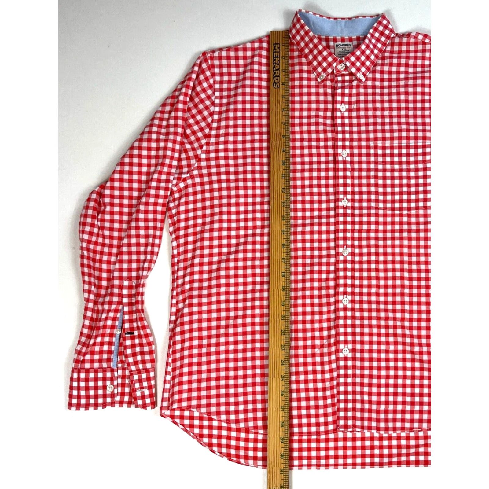 Bonobos Bonobos Mens Button-Down Shirt Check 2XL Pink White Casual Classic Preppy Pockets Cotton Size US XXL / EU 58 / 5 - 7 Thumbnail