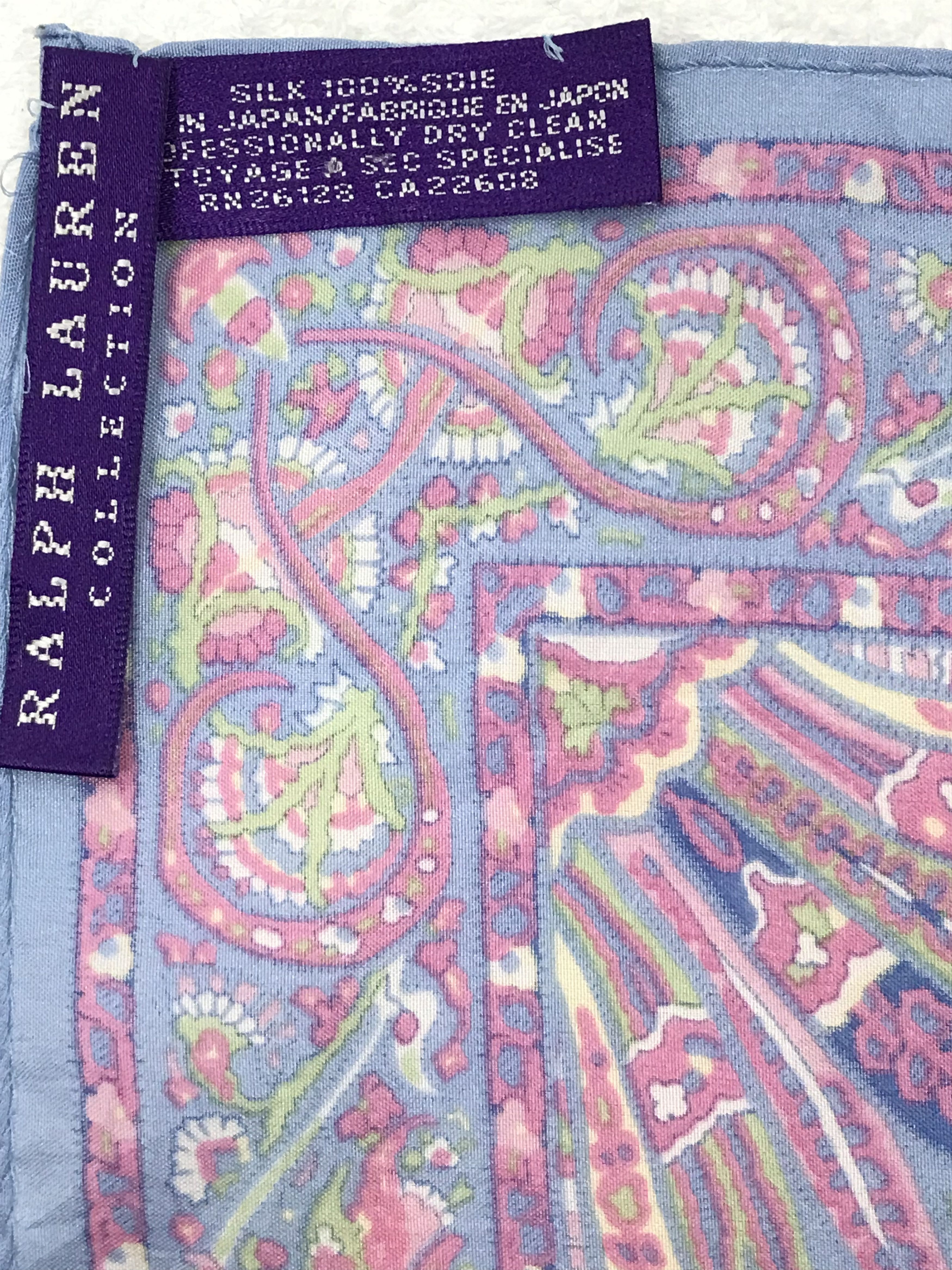 Ralph Lauren RL610 Vintage Ralph Lauren Silk Scarf Shawl Designer Scarf Size ONE SIZE - 5 Thumbnail