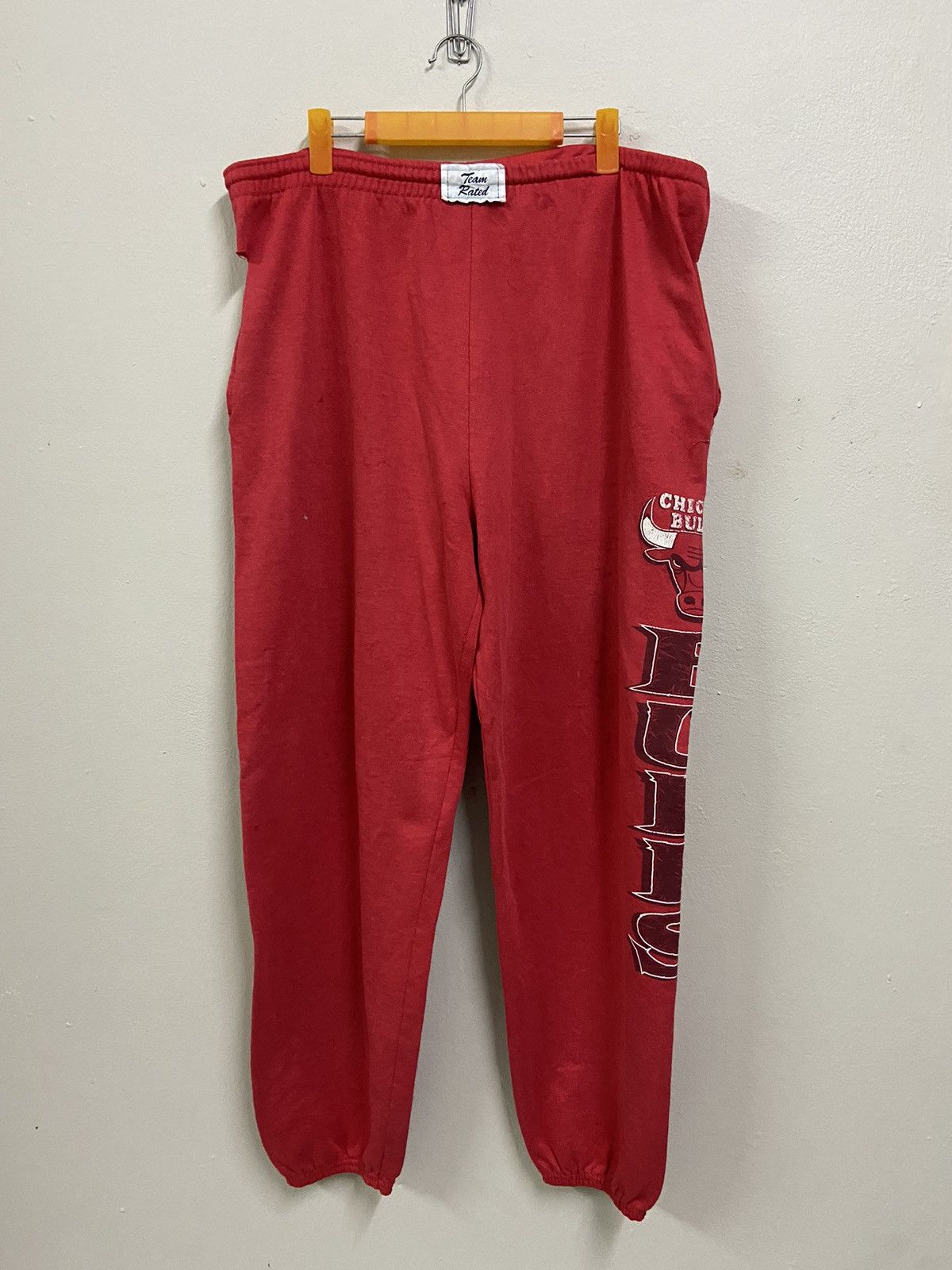 NBA × Vintage Vintage 90s Chicago Bulls by Team Rated Sweatpants Size US 36 / EU 52 - 1 Thumbnail