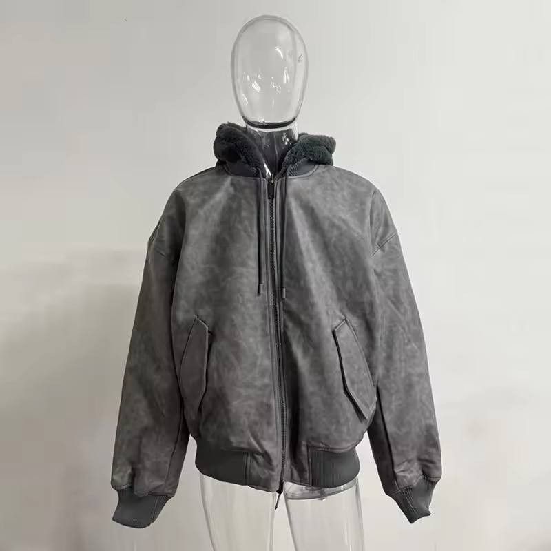 Japanese Brand × Vintage double-sided faux leather jacket with zippered hood Size US XL / EU 56 / 4 - 1 Thumbnail