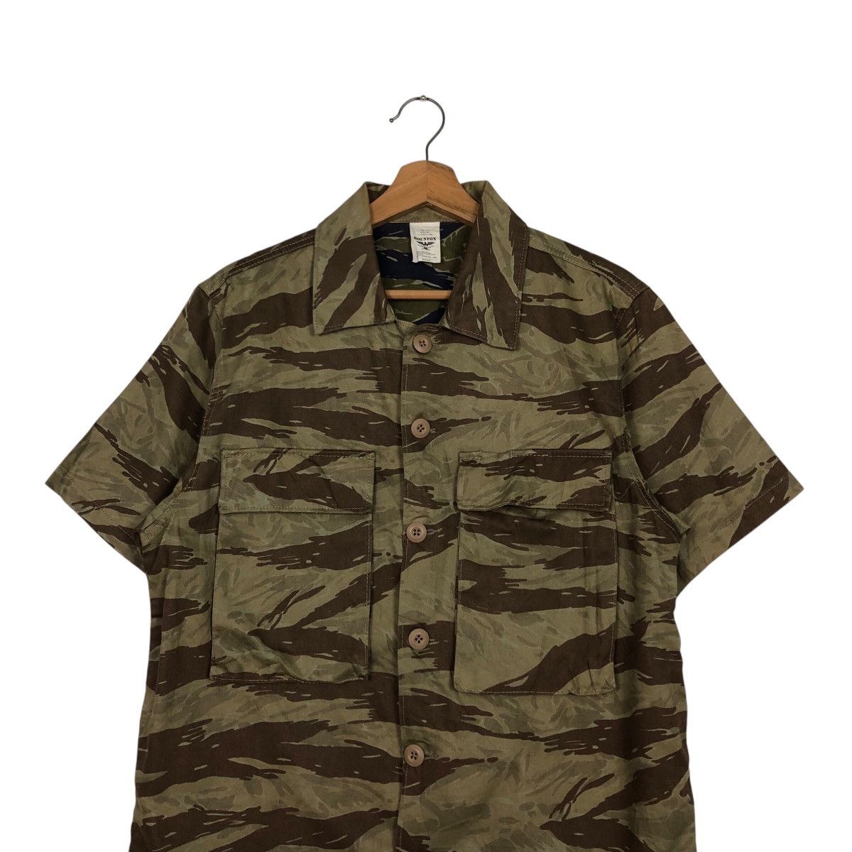 Vintage 📌Vintage Tiger Striped Camouflage Shirt Houstan Usa Size US M / EU 48-50 / 2 - 4 Thumbnail