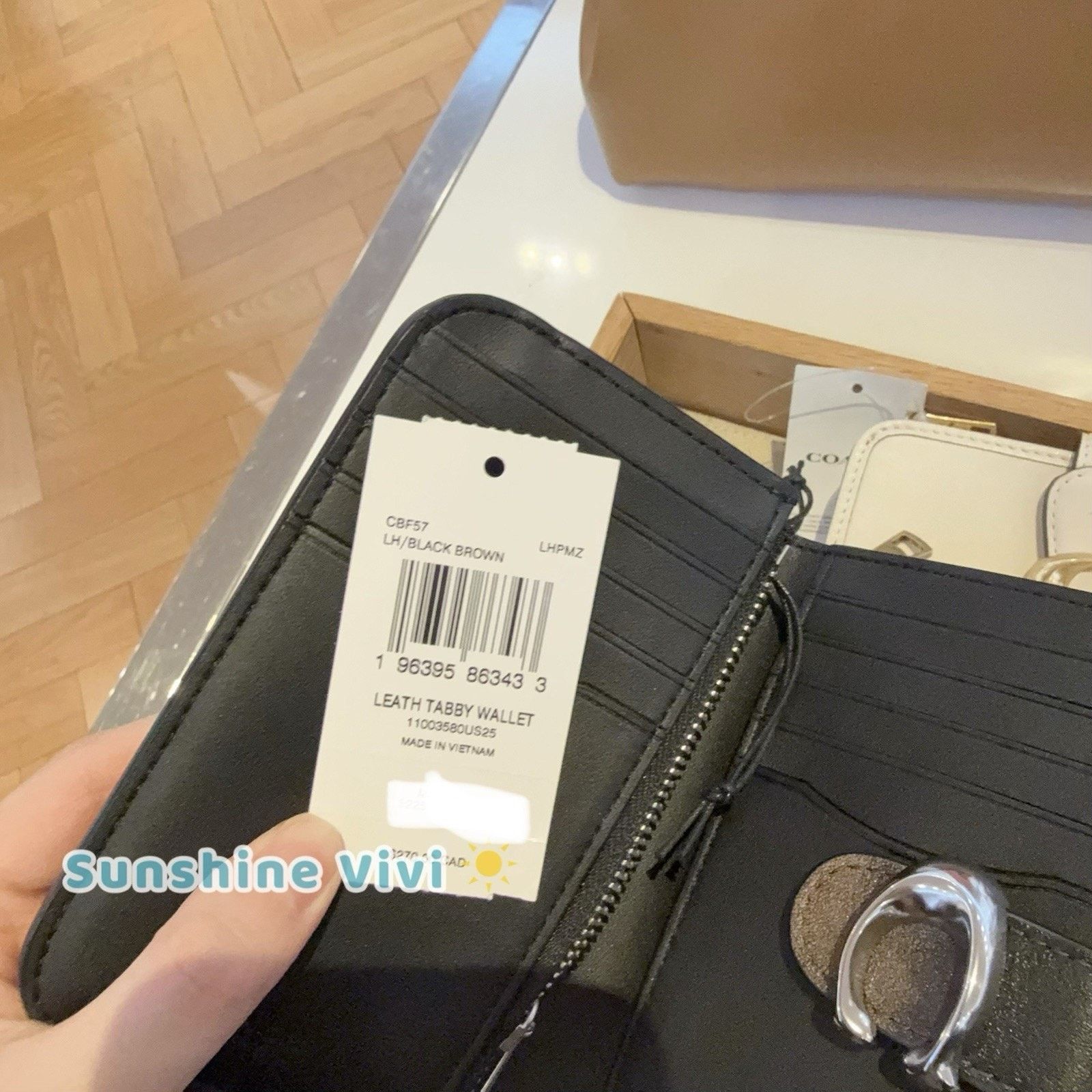 Coach NWT Coach Tabby Wallet Loved Leather CBF57 Black Brown Size ONE SIZE - 7 Thumbnail