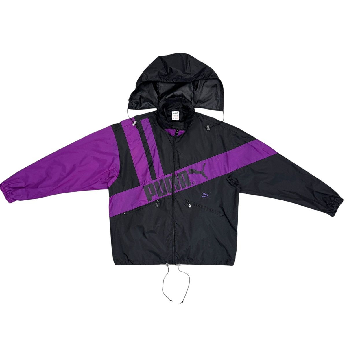 Puma Vintage Puma Big Logo Nylon Windbreaker Jacket 80s 90s Men Size US L / EU 52-54 / 3 - 1 Thumbnail