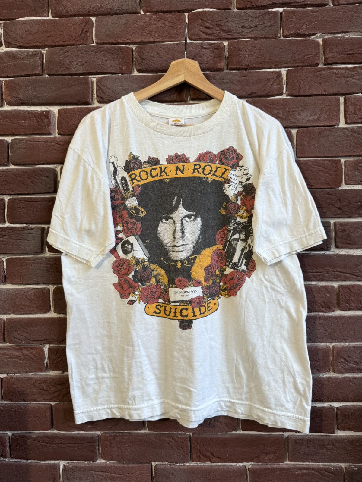 Band Tees Rare Vintage 90s Jim Morrison Rock And Roll Suicide Band Tee Size US L / EU 52-54 / 3 - 1 Thumbnail