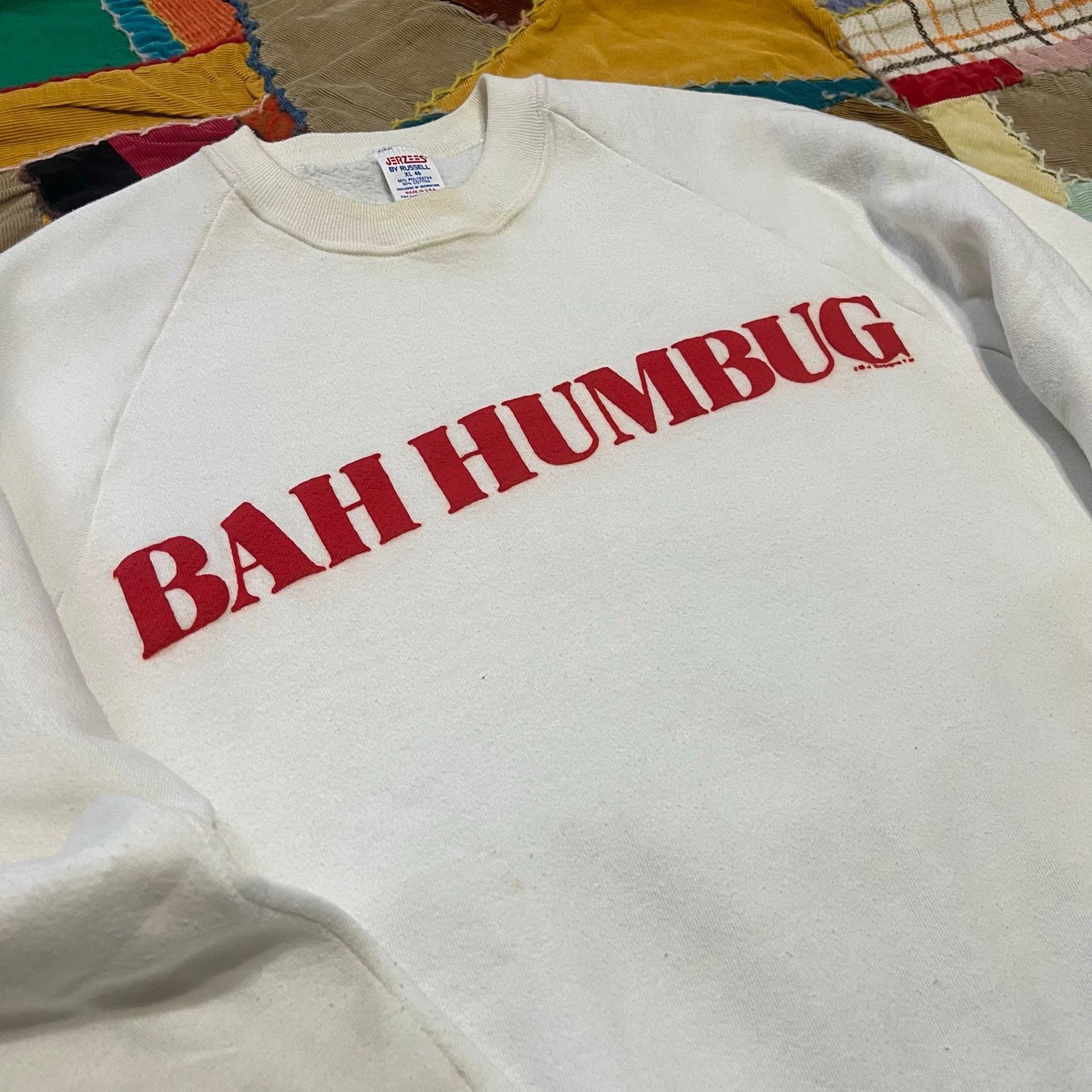Jerzees Vintage Jerzees by Russel ‘Bah Humbug’ White Crewneck XL Size US XL / EU 56 / 4 - 3 Thumbnail