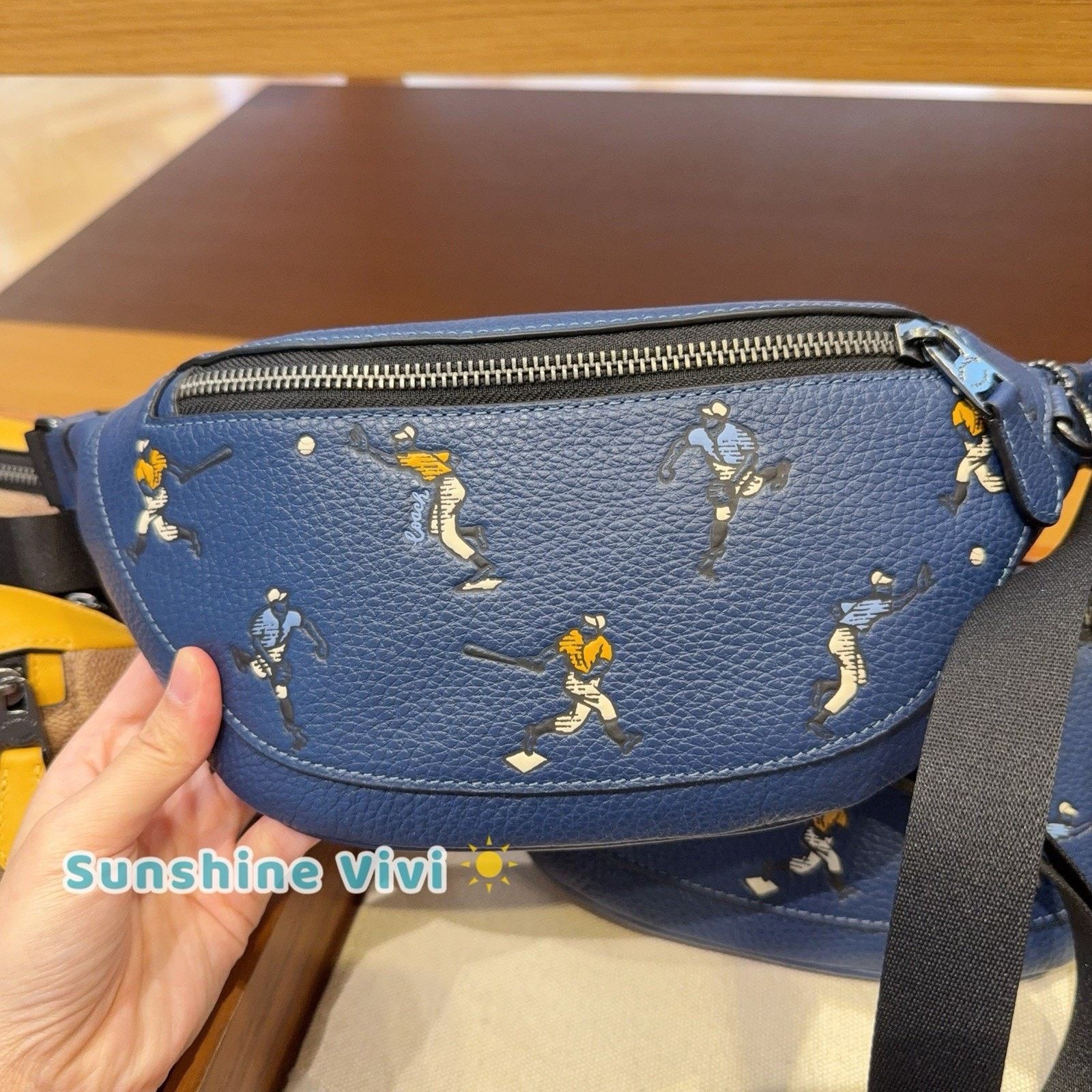 Coach NWT Coach Warren Mini Belt Bag With Baseball CAX43 Deep blue Size ONE SIZE - 1 Thumbnail