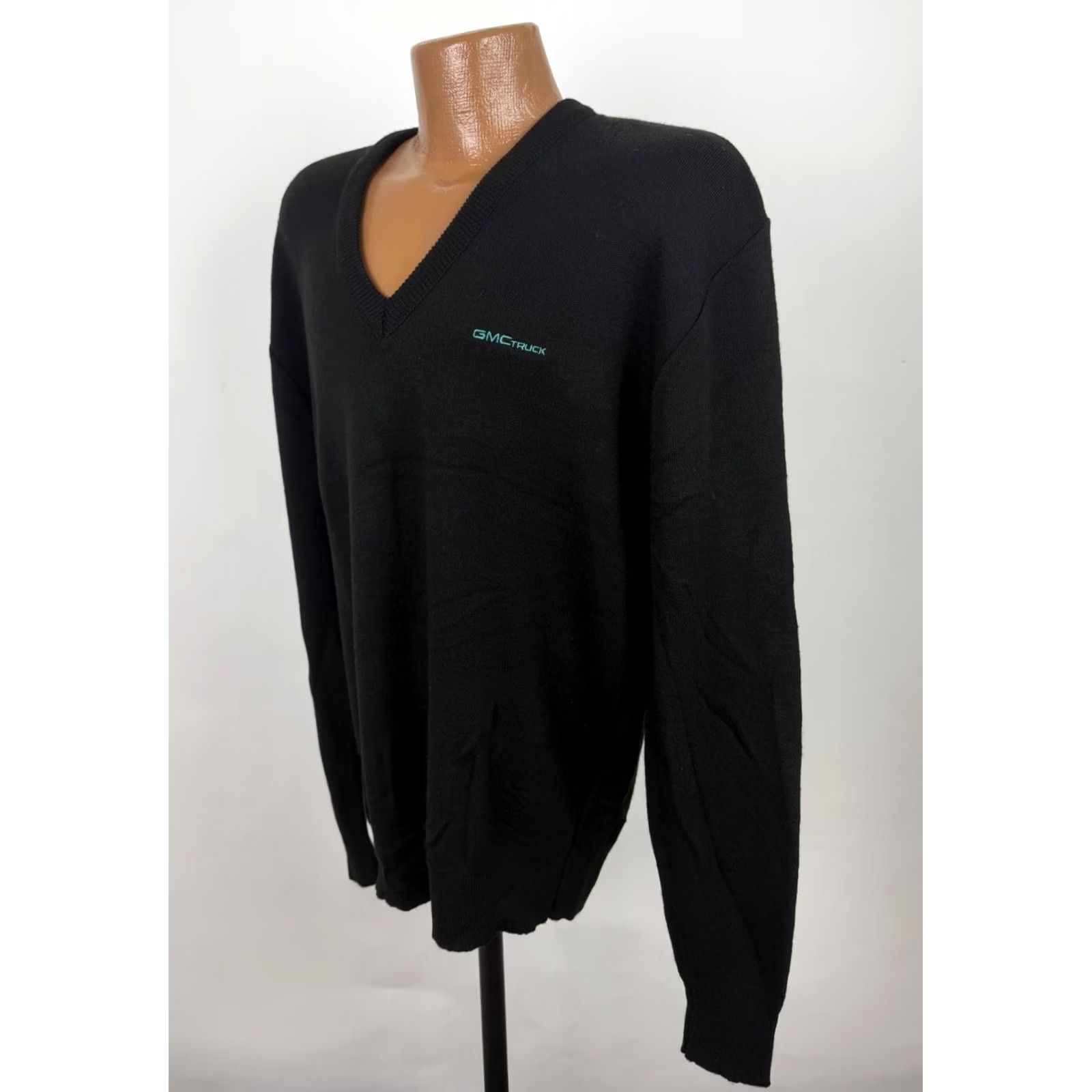 Vintage VINTAGE Drummond GMC Truck Sweater Mens XL Pullover Knit Black V-Neck Embroidered 80s 90s Grunge Retro USA Size US XL / EU 56 / 4 - 7 Thumbnail