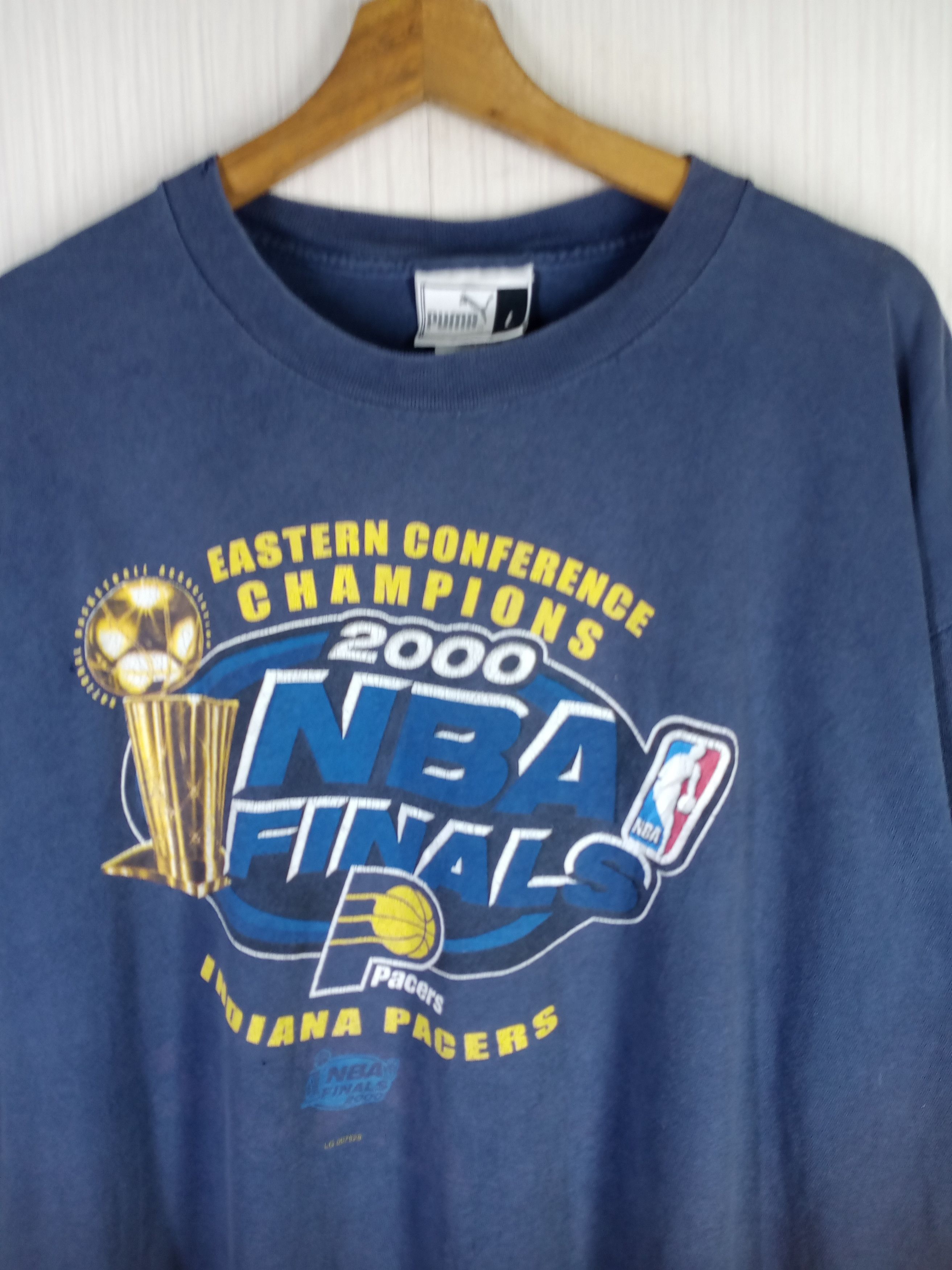 NBA Rare Vintage 2000 NBA Finals Indiana Pacers Puma Tshirt Size US XL / EU 56 / 4 - 3 Thumbnail