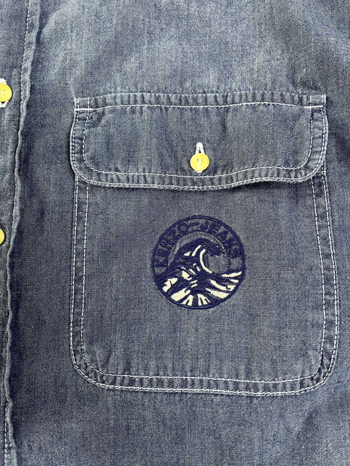 Kenzo Vintage Kenzo Embroidery Wave Indigo Denim Chambray Shirt Size US L / EU 52-54 / 3 - 7 Thumbnail