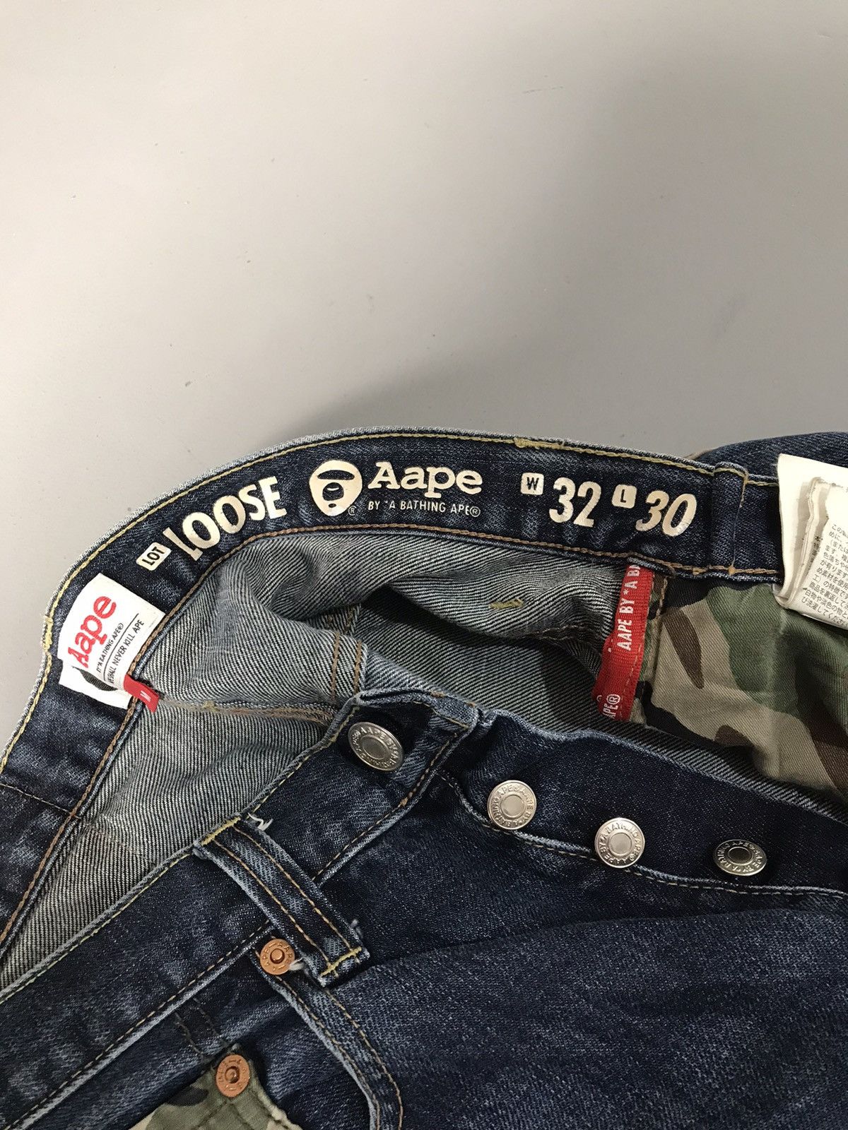Aape × Vintage Vintage bathing aape army print denim Size US 33 - 12 Thumbnail