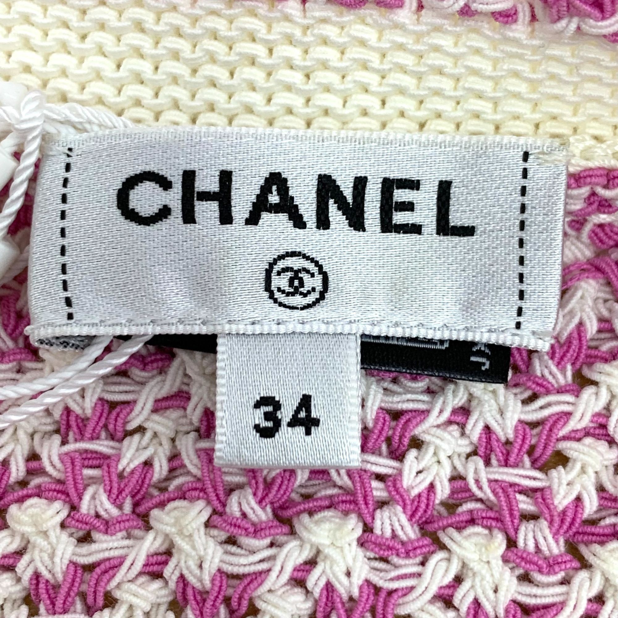 Chanel Chanel Pink Cotton Sleeveless Woven Dress Size 34 With Round Size XXS / US 00 / IT 34 - 2 Thumbnail