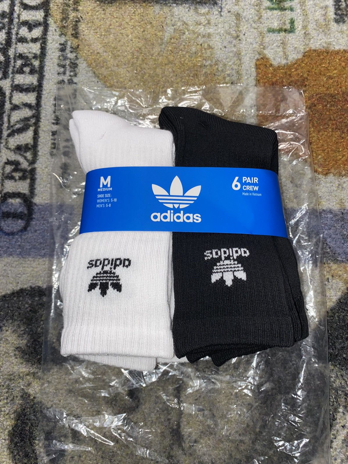 Adidas Adidas Trefoil Crew Socks 6 Pack MEDIUM Size ONE SIZE - 1 Thumbnail