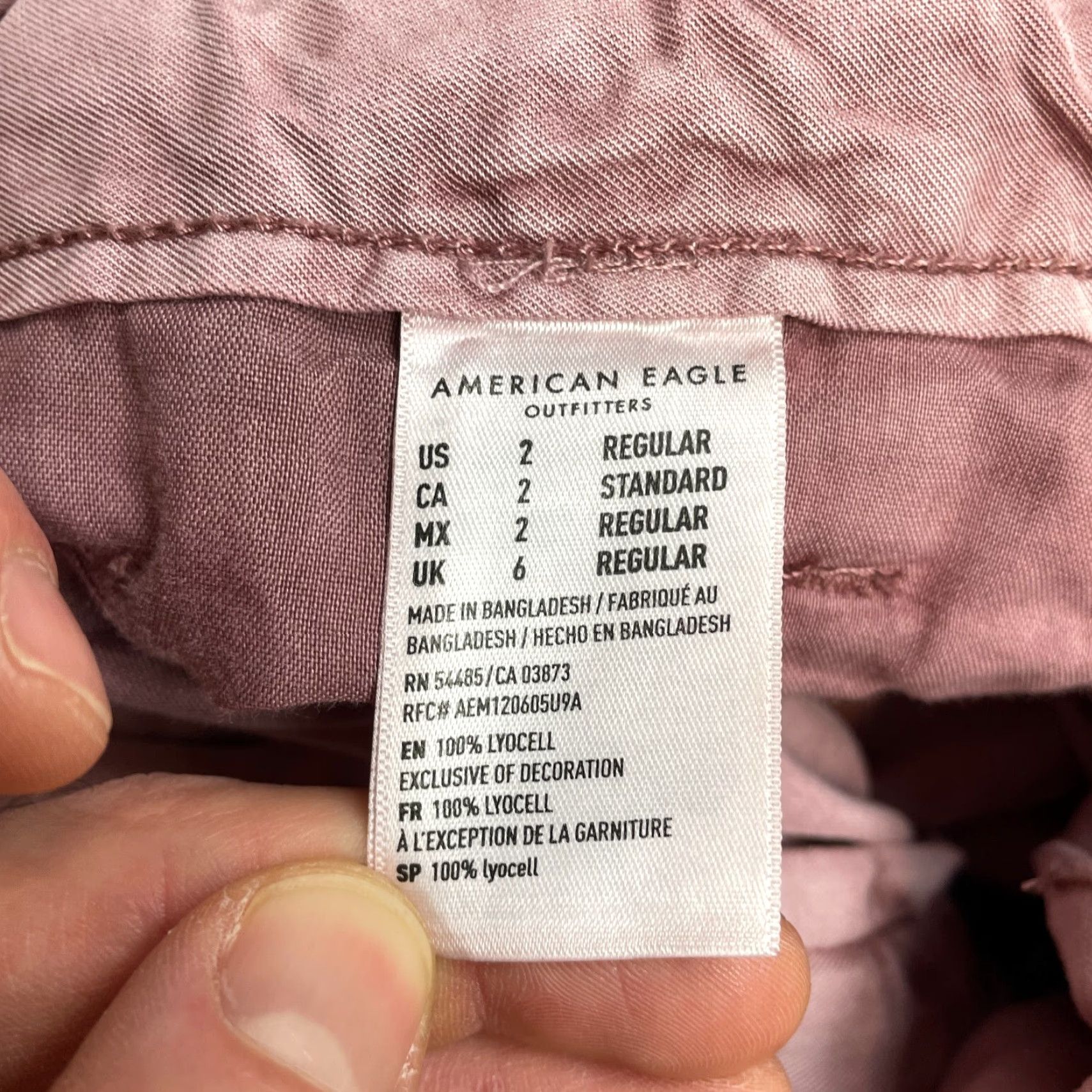 American Eagle Outfitters VINTAGE? No — American Eagle Paperbag Pants Womens 2 Regular Pink Belted Tie Lyocell 28x29 Size 28" / US 6 / IT 42 - 5 Thumbnail