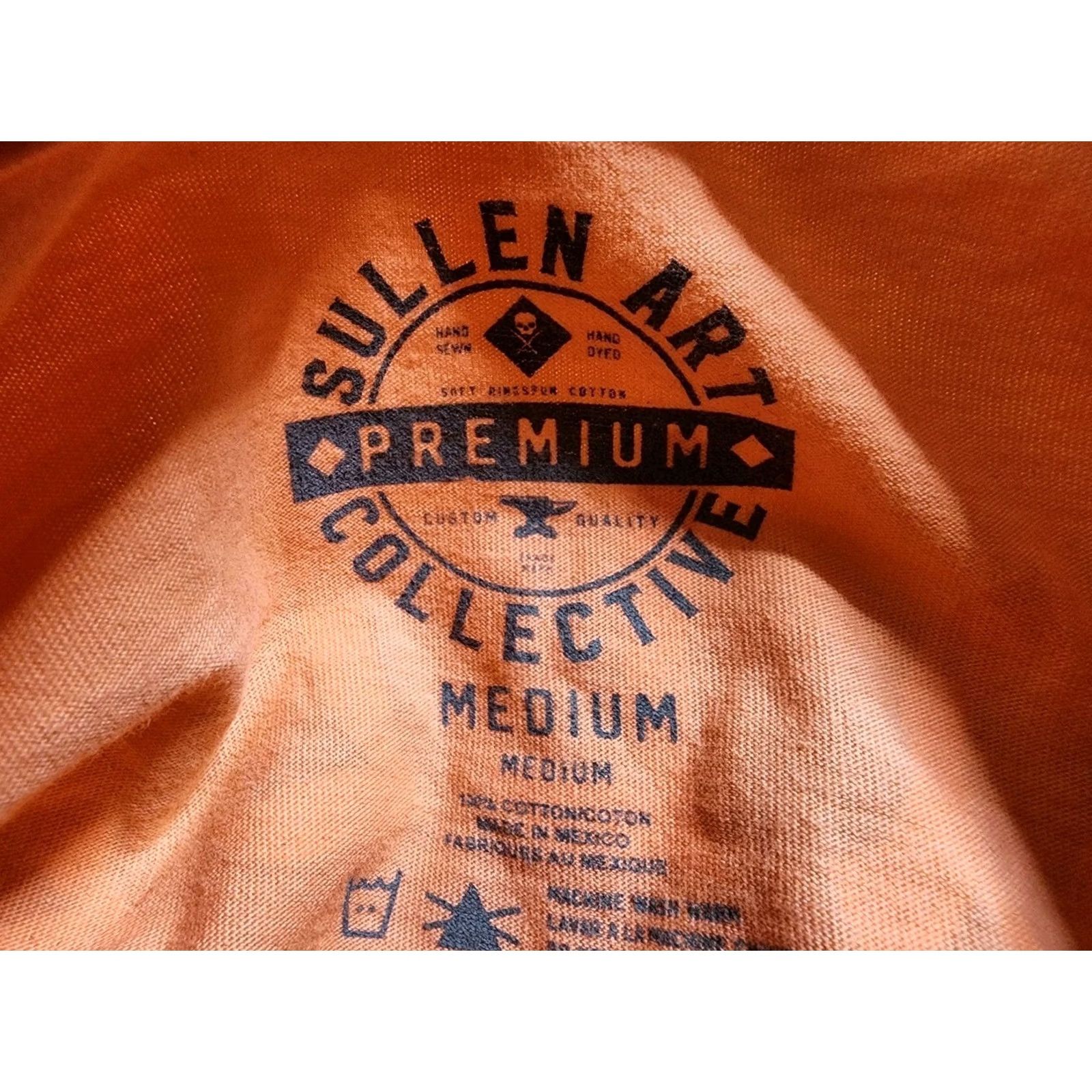 Vintage Sullen Mens M T-Shirt Graphic Print Le​opard Cat Whip Shades Crew Neck Short Sleeve Orange Size US M / EU 48-50 / 2 - 4 Thumbnail