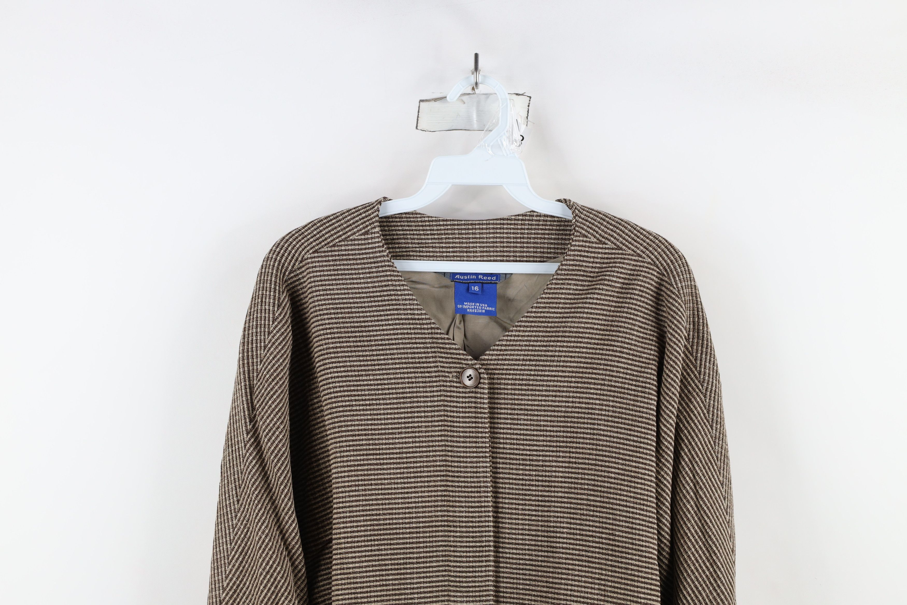 Vintage Deadstock Vintage 90s Y2K Blazer Jacket Mocha Brown USA Size XXL / US 16-18 / IT 52-54 - 2 Thumbnail