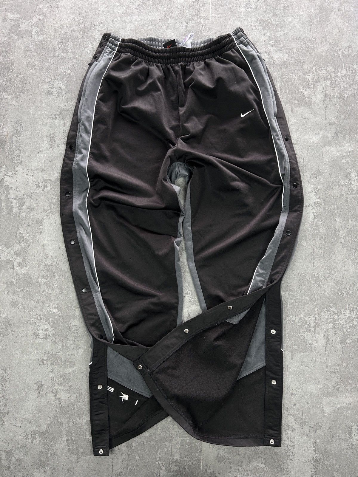 Nike × Vintage Vintage 90s Nike Snap Button Side Track Pants Size US 36 / EU 52 - 8 Thumbnail