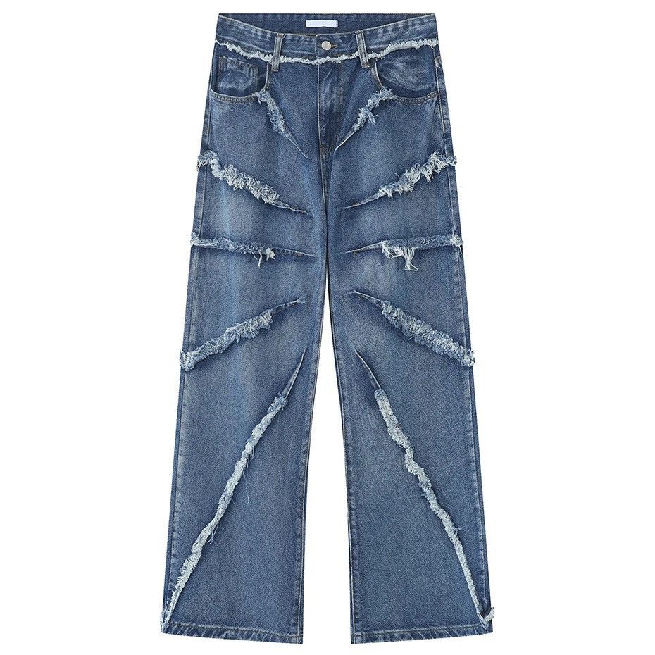 Japanese Brand × Jean Raw edge wide-leg jeans with retro design Size US 32 / EU 48 - 7 Thumbnail