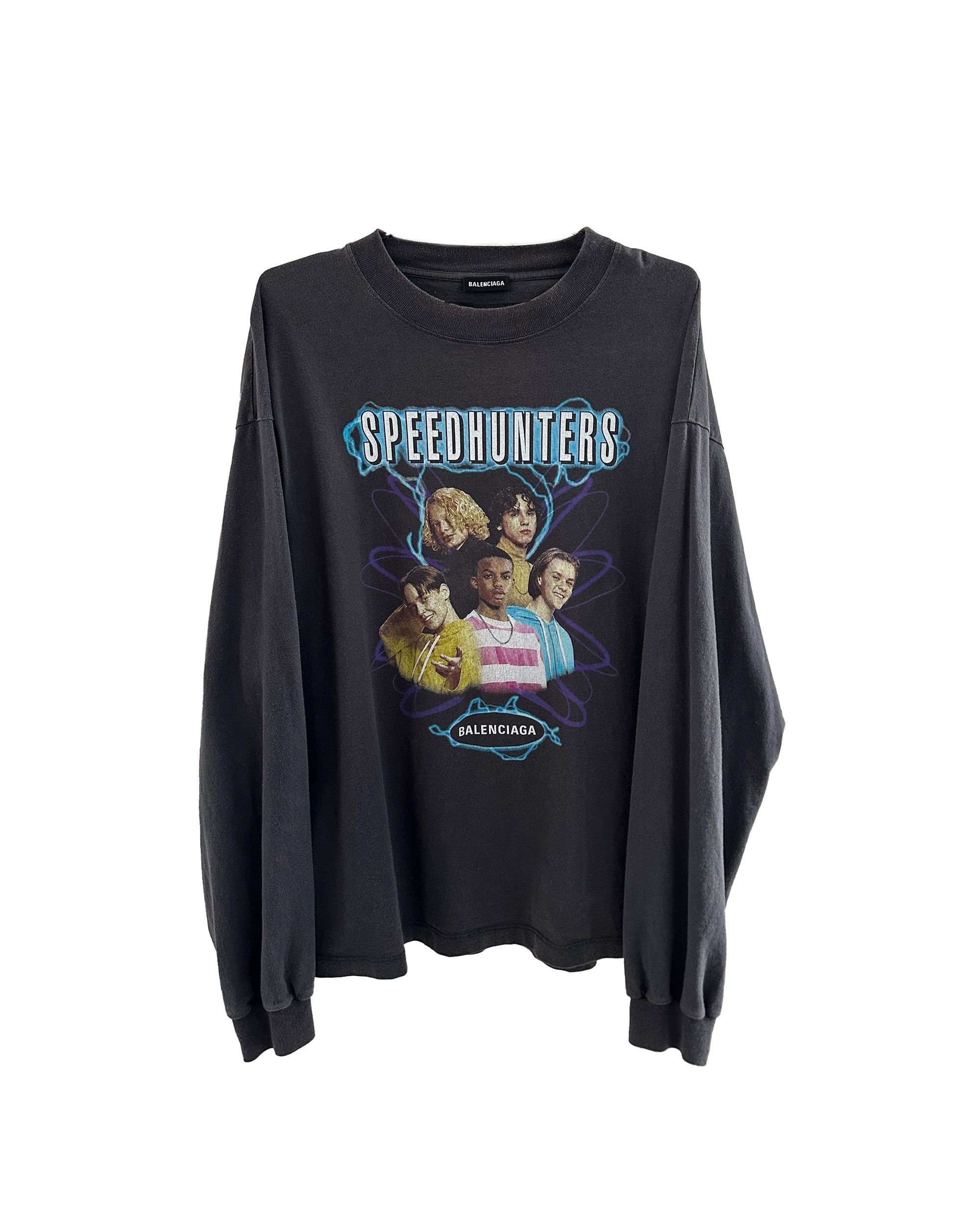 image of Balenciaga Speedhunters Longsleeve Oversized Small in Black, Men's