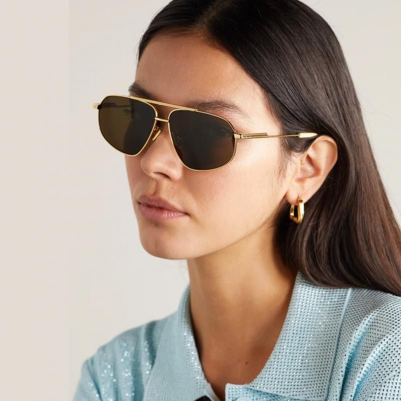 Bottega Veneta Bottega Veneta BV1194S 001 Sunglasses Ruthenium Aviator Fram Size ONE SIZE - 2 Thumbnail
