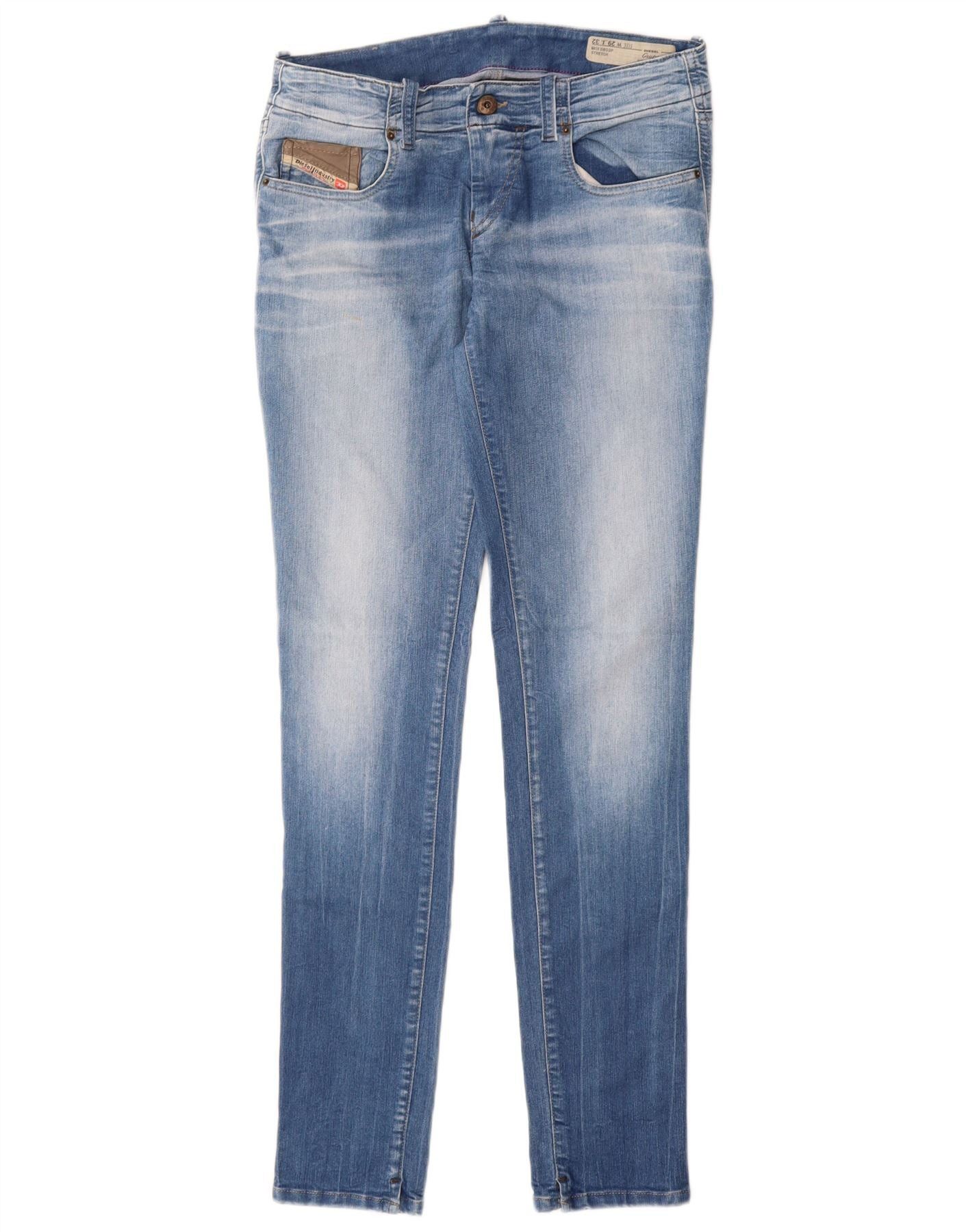 Diesel Womens Grupee Super Slim Jeans W29 L32 Blue Cotton Size 42" / US 20 - 1 Thumbnail