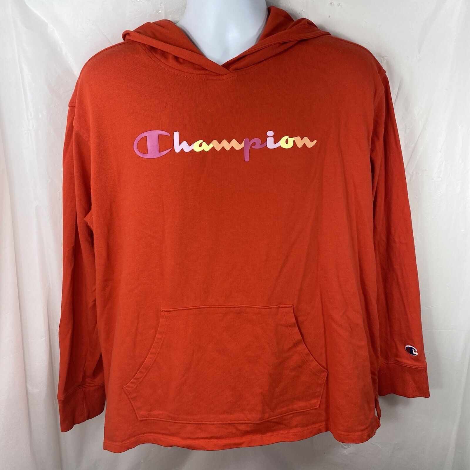Champion Champion Women’s XL Orange Hoodie Colorful Logo Sweatshirt Size XL / US 12-14 / IT 48-50 - 1 Thumbnail
