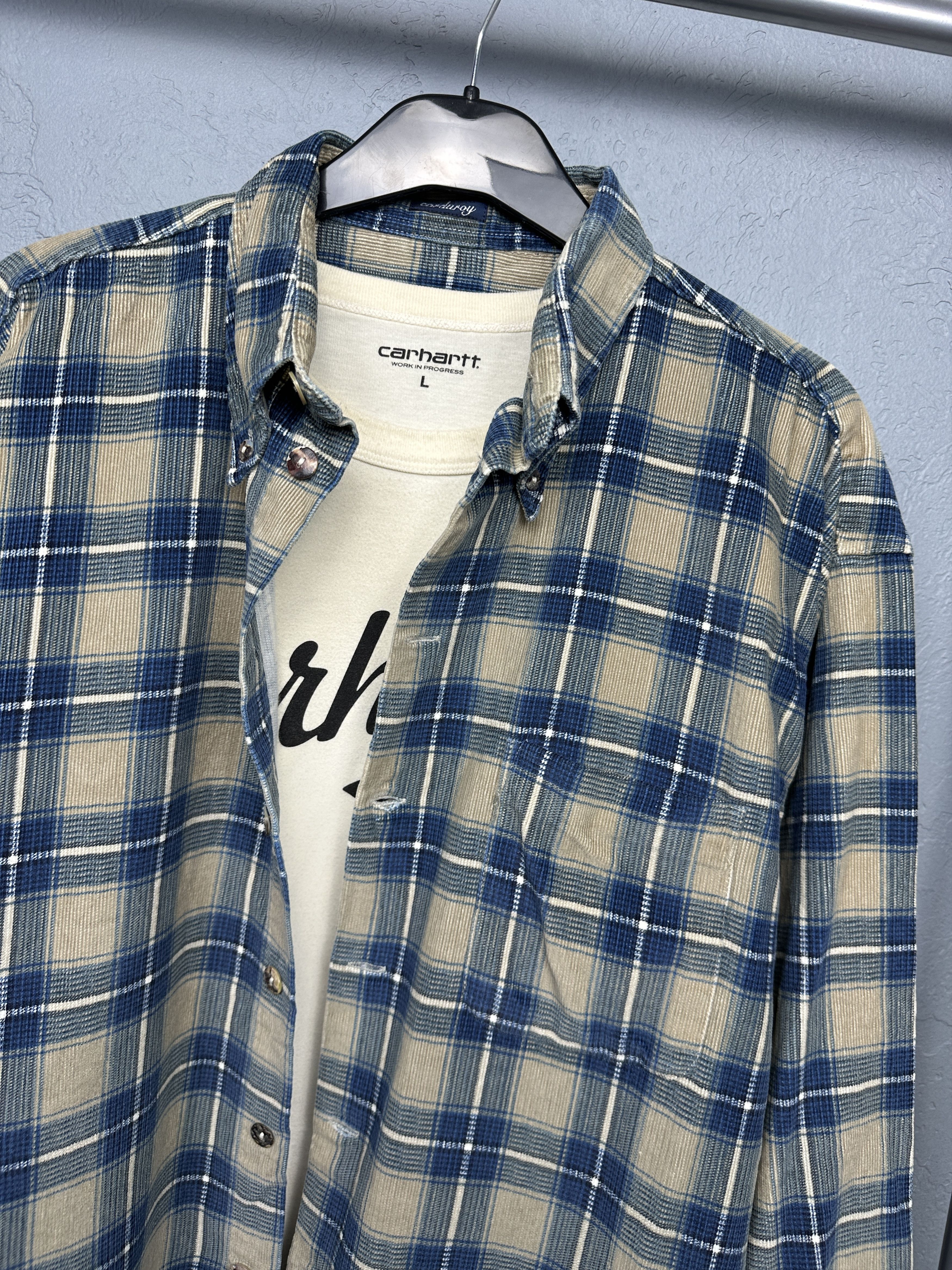 Ted Baker Ted Baker Mens Corduroy Flannel Shirt Size US XL / EU 56 / 4 - 2 Thumbnail