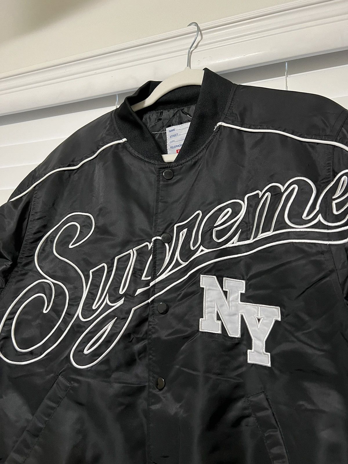 Supreme Rare Supreme Contrast Script Varsity Jacket | Grailed