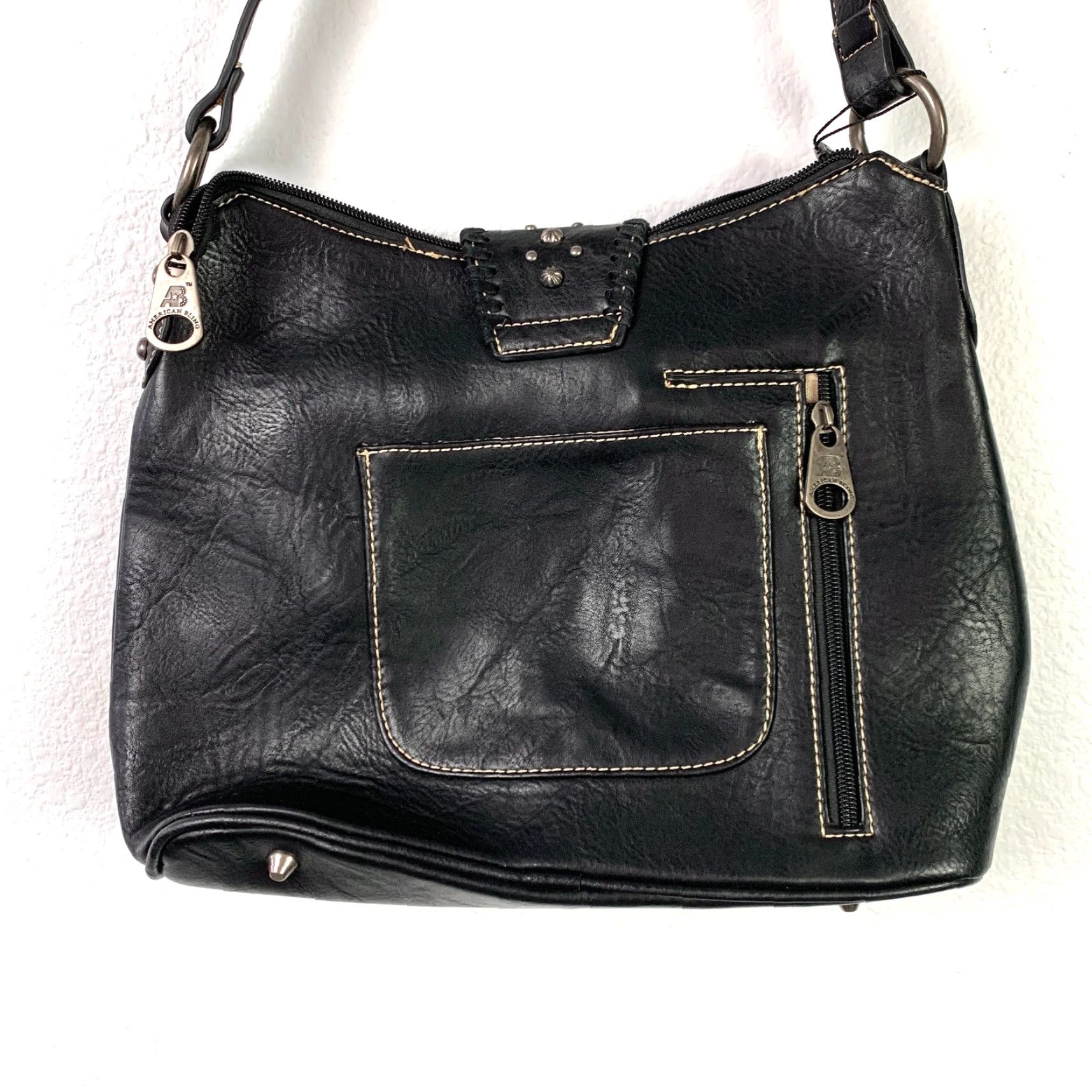 Vintage VINTAGE American Bling Shoulder Bag Purse Black Animal Print Concealed Carry NWT Size ONE SIZE - 6 Thumbnail