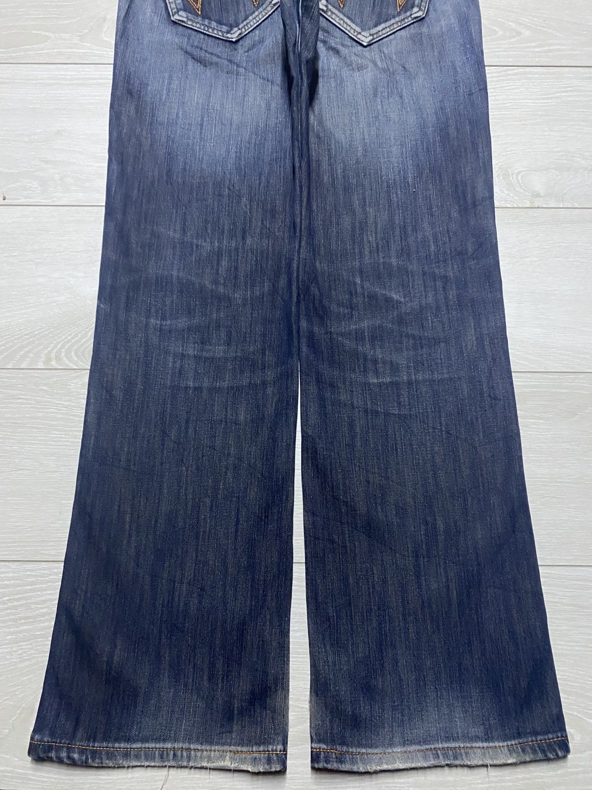 Junya Watanabe Vintage Edwin 503 Blue Trip Whisker Little Bootcut Jeans Size US 33 - 6 Thumbnail