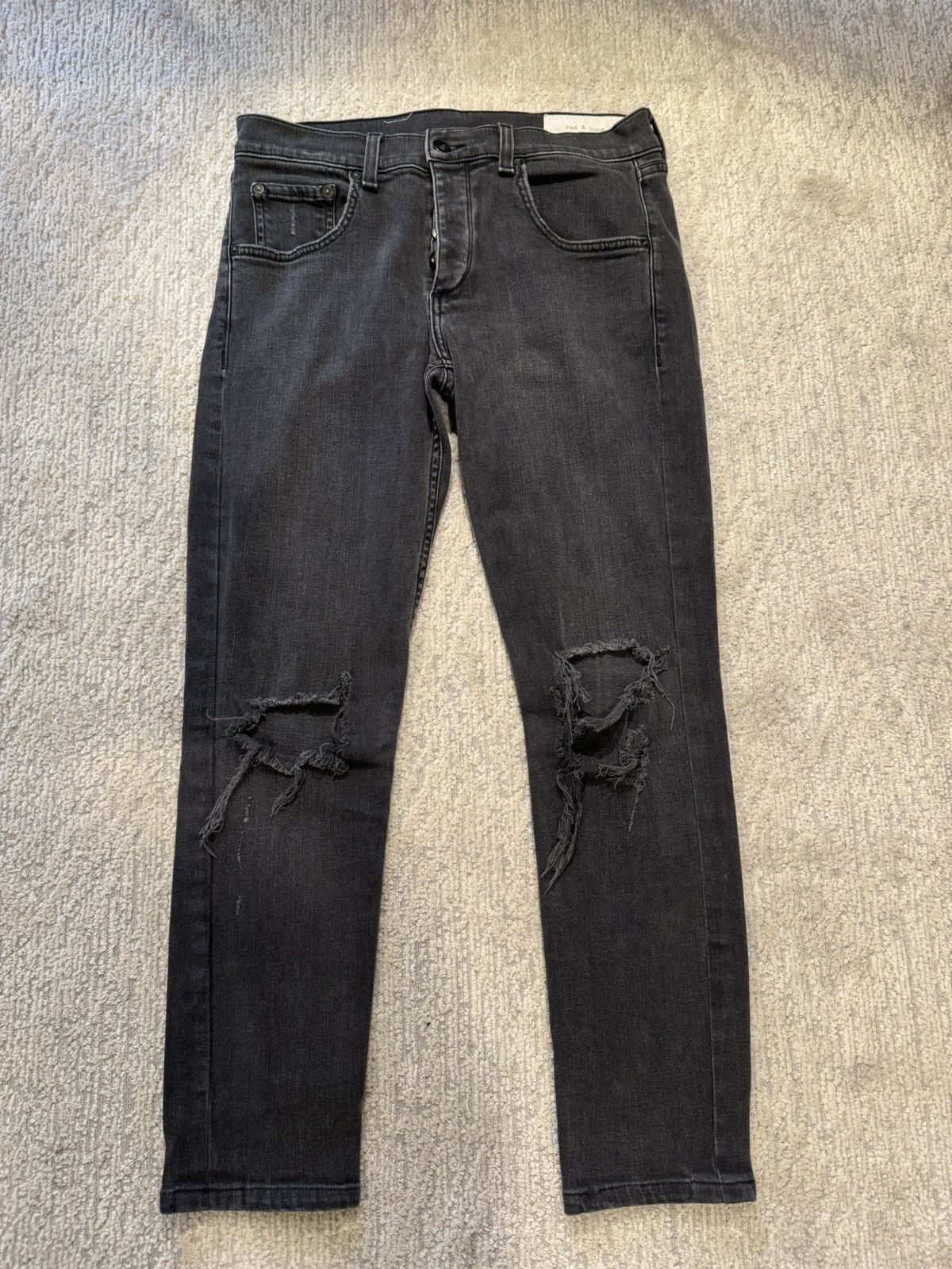 Rag & Bone Fit 1 Black Rag & Bone Jeans Size US 32 / EU 48 - 1 Thumbnail