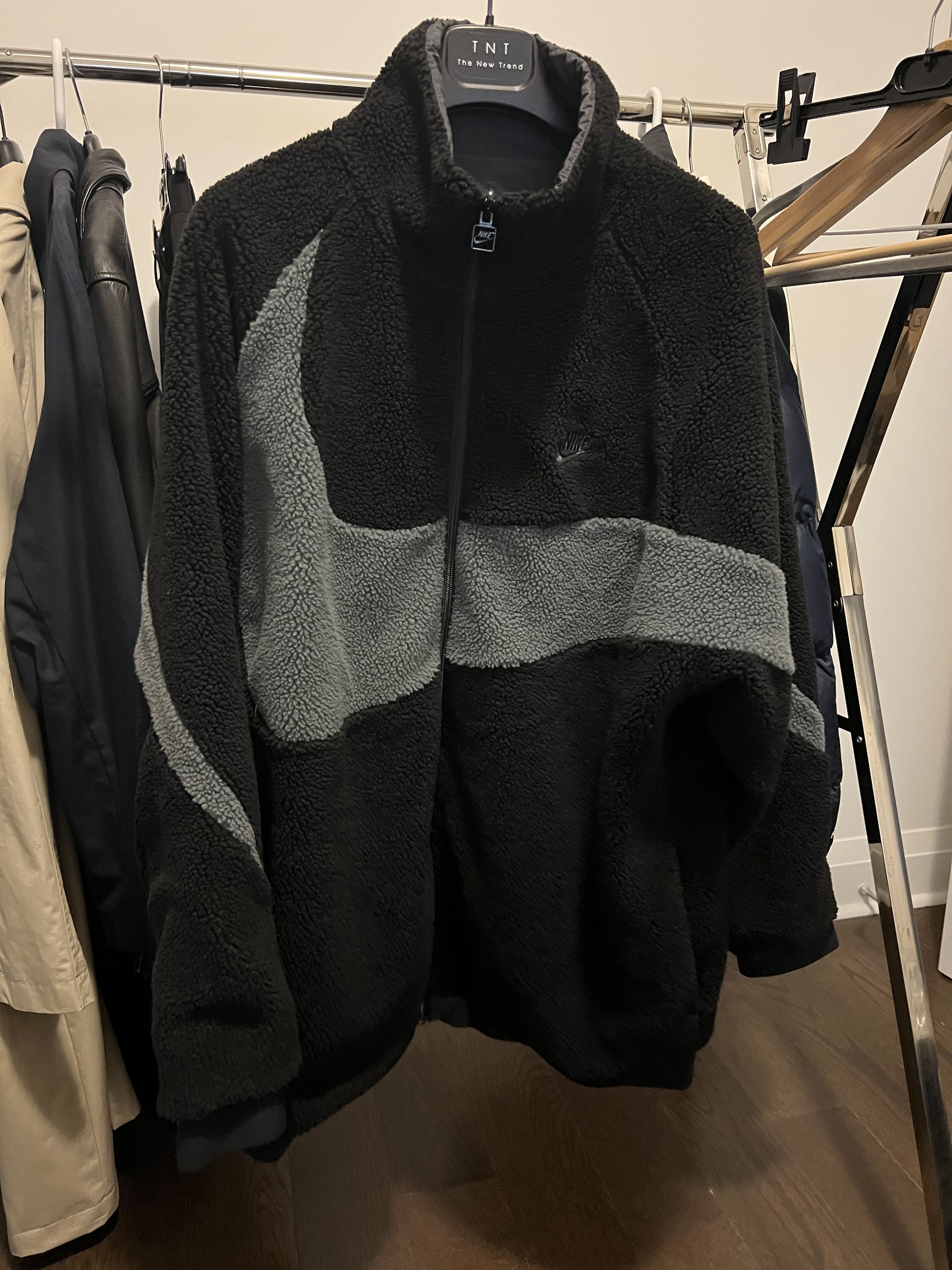 Nike Big Swoosh Reversible Fleece Jacket Grailed