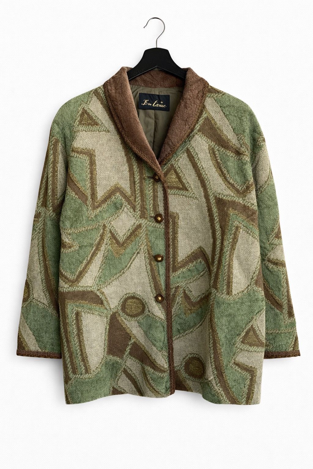 Japanese Brand Vintage En Lain “For High Style Abstract Pattern Wool Jacket Size L / US 10 / IT 46 - 1 Thumbnail