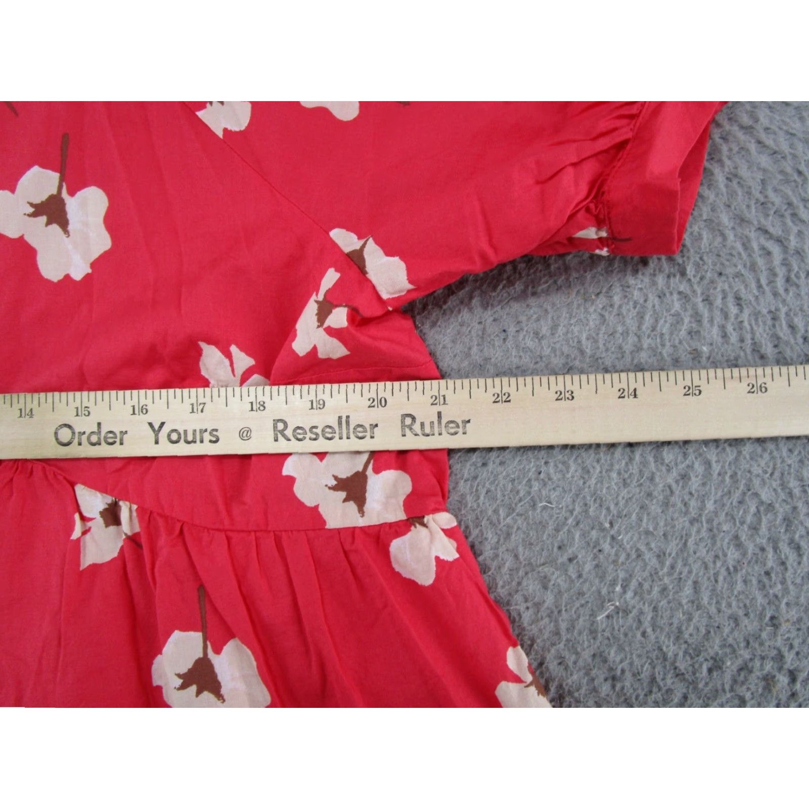 Vintage Universal Thread Shirt Dress Womens XL Red Floral V-Neck Pullover Midi Size XL / US 12-14 / IT 48-50 - 6 Thumbnail
