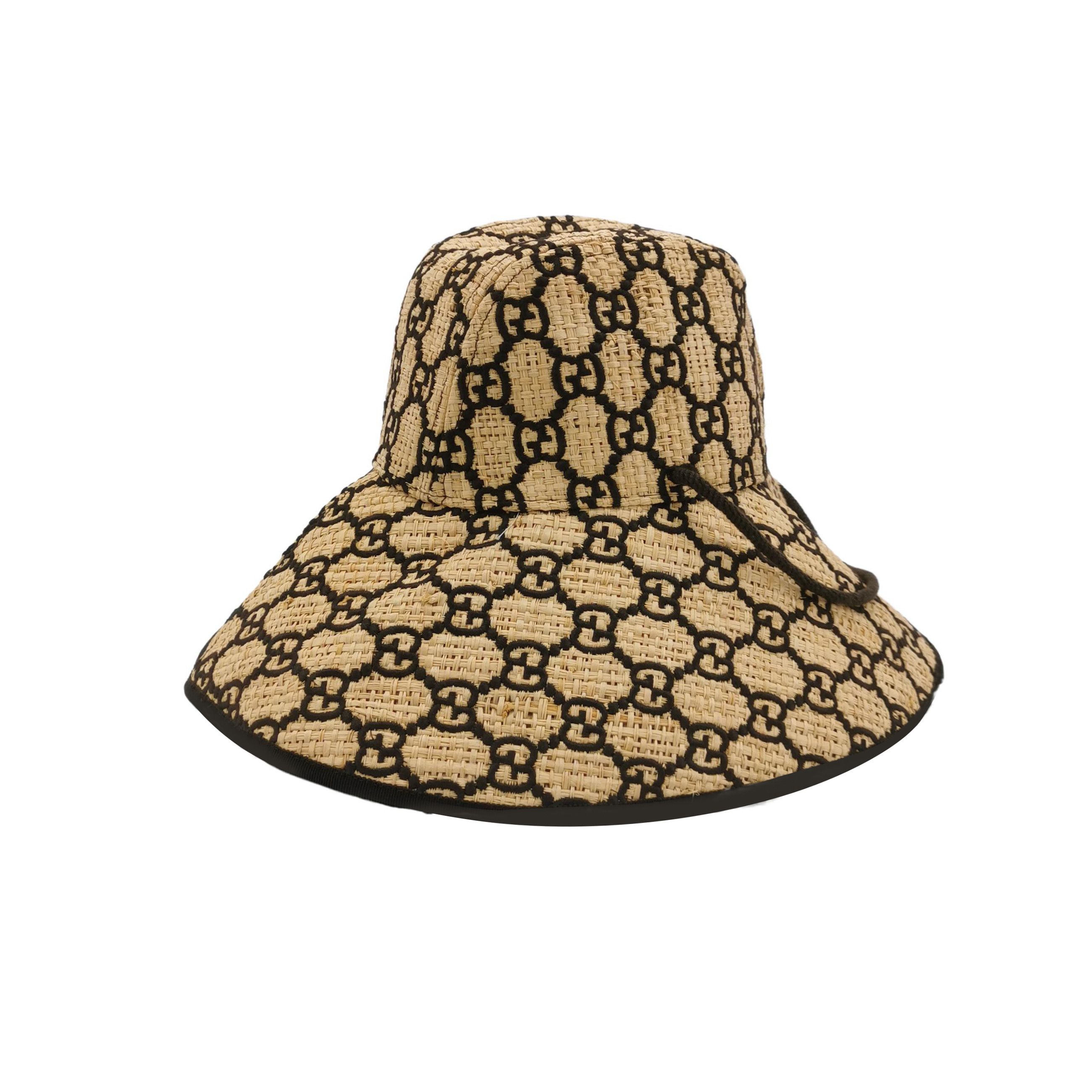 Gucci Gucci Monogram Straw Bucket Hat Size ONE SIZE - 1 Thumbnail